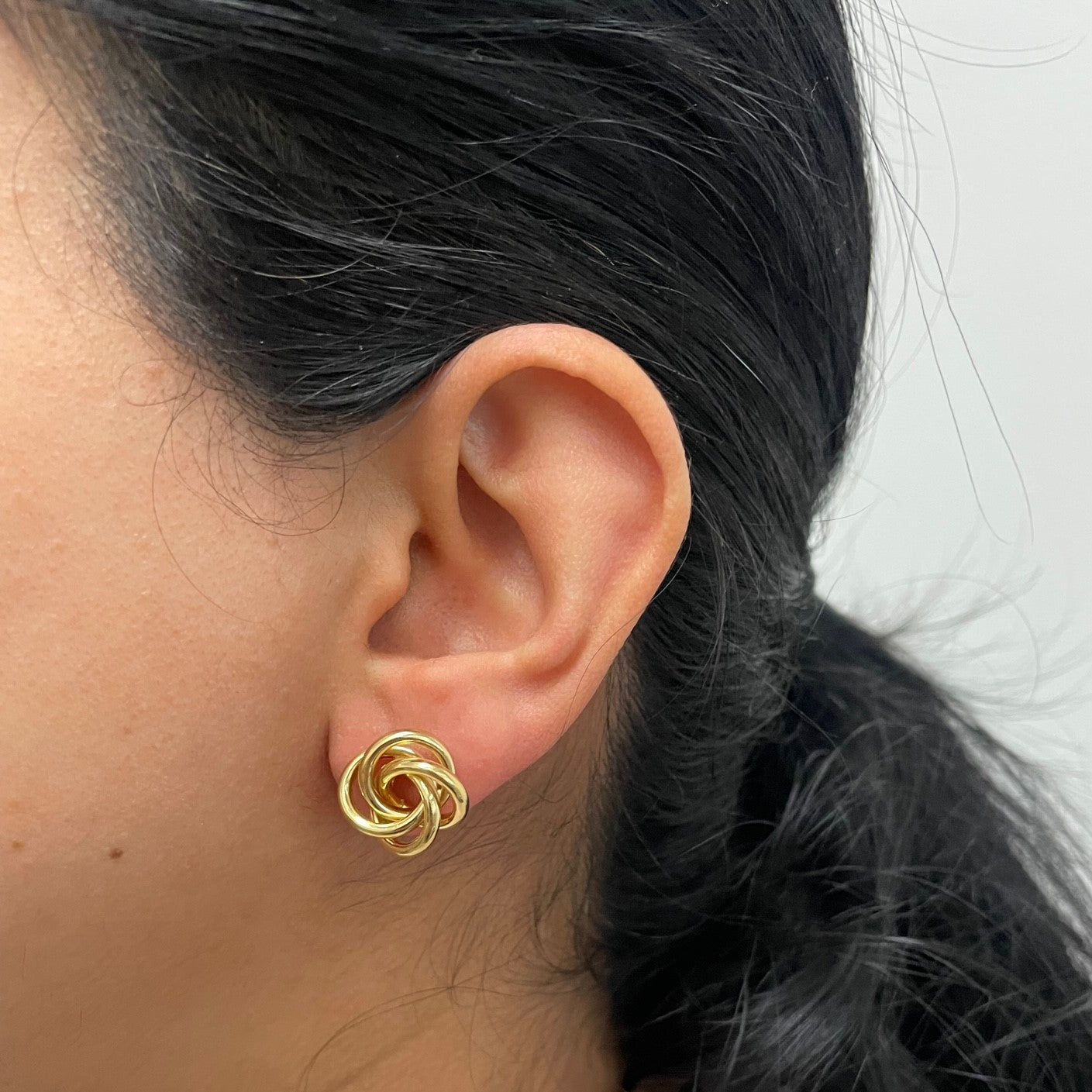 Yellow Gold Interlocking Stud Earrings |