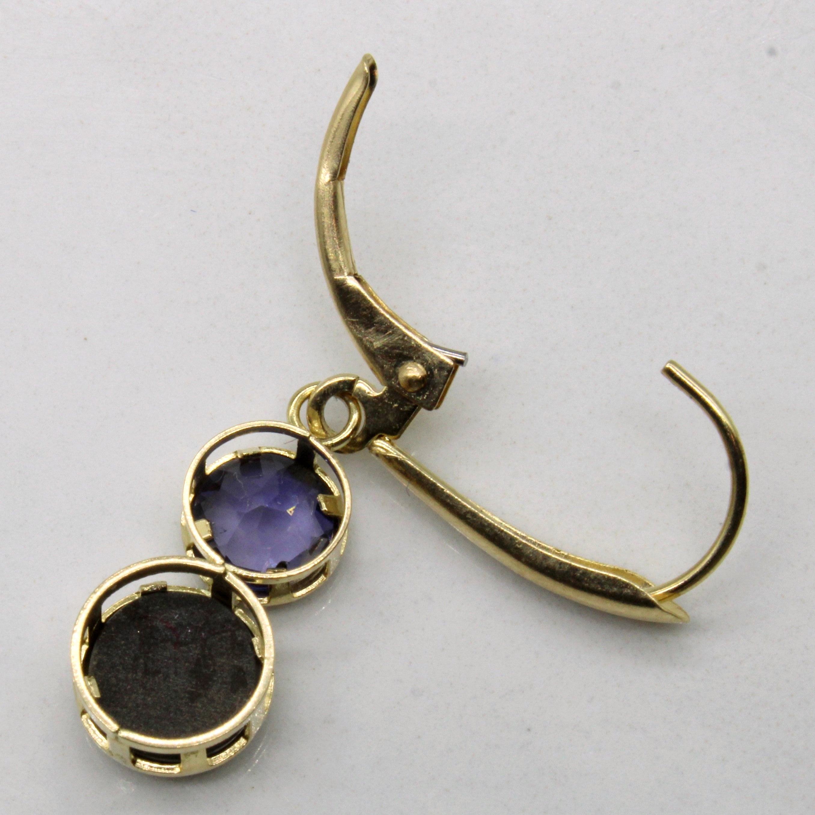 Ammolite & Iolite Drop Earrings | 0.96ctw, 0.40ctw |