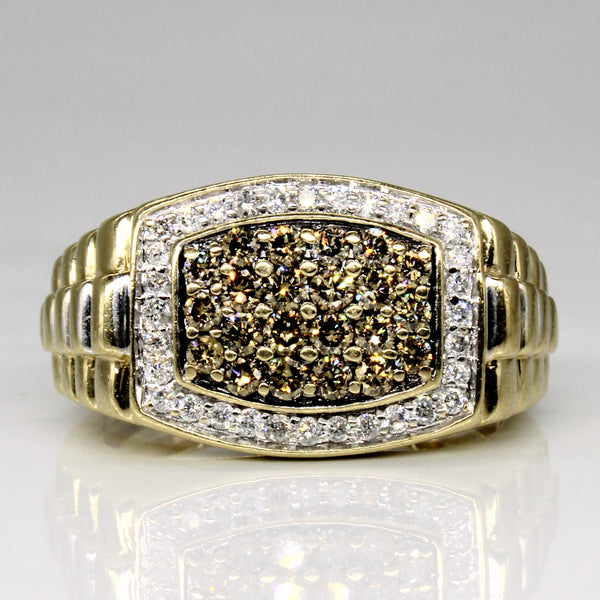 Champagne Diamond Watch Strap Ring | 1.00ctw | SZ 10 |