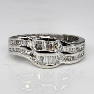 Baguette Diamond Bypass Ring | 0.89ctw | SZ 6.5 |