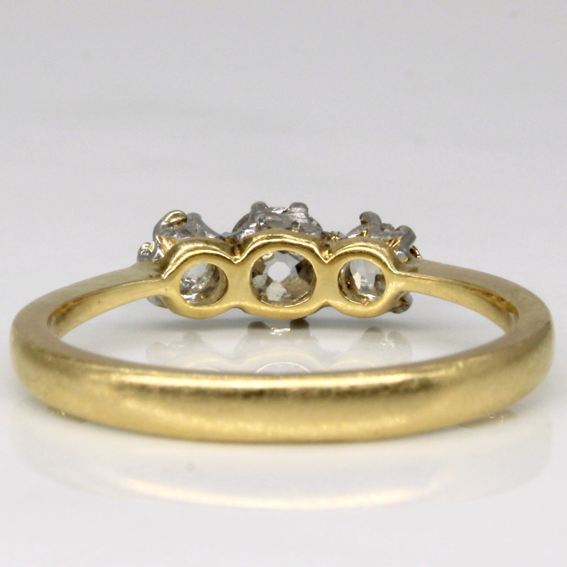 Old Mine Cut Diamond Three Stone Ring | 0.70ctw | SZ 7.75 |