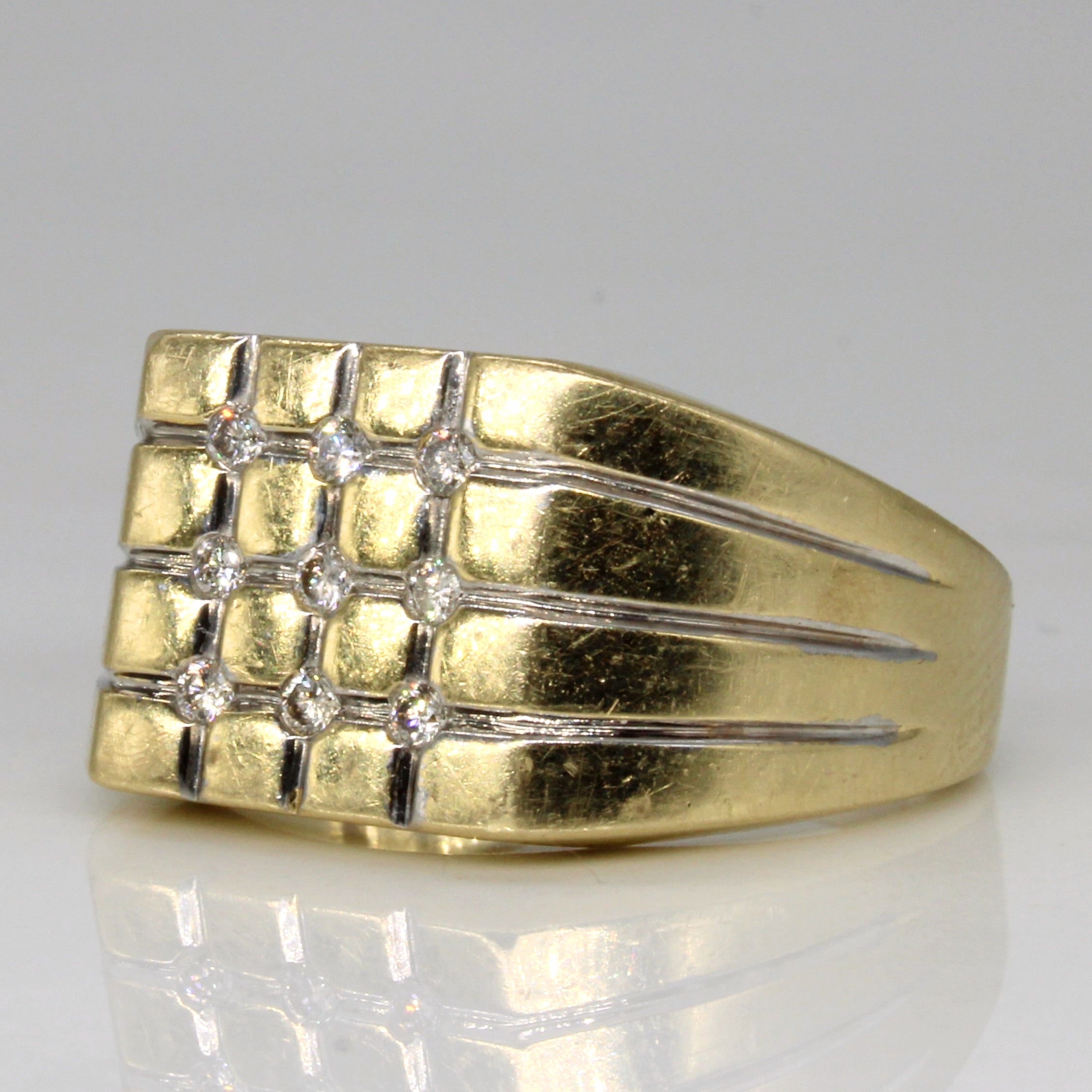 Diamond Grid Ring | 0.14ctw | SZ 9.75 |