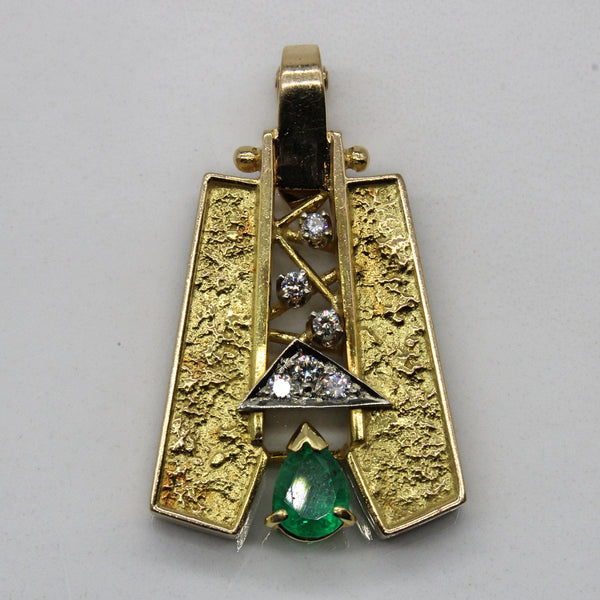 'Ragnar' Emerald & Diamond Pendant | 0.42ct, 0.08ctw |