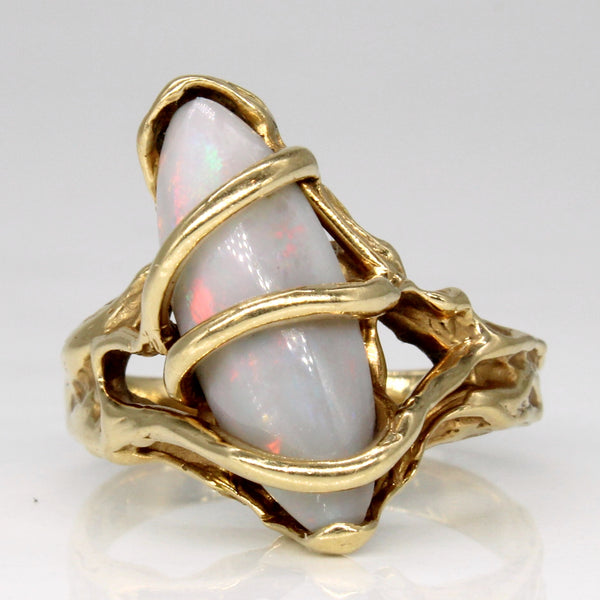 Wire Wrapped Opal Cocktail Ring | 2.10ct | SZ 7 |