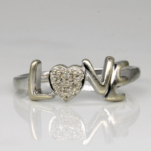 Diamond 'Love' Ring | 0.02ctw | SZ 8 |