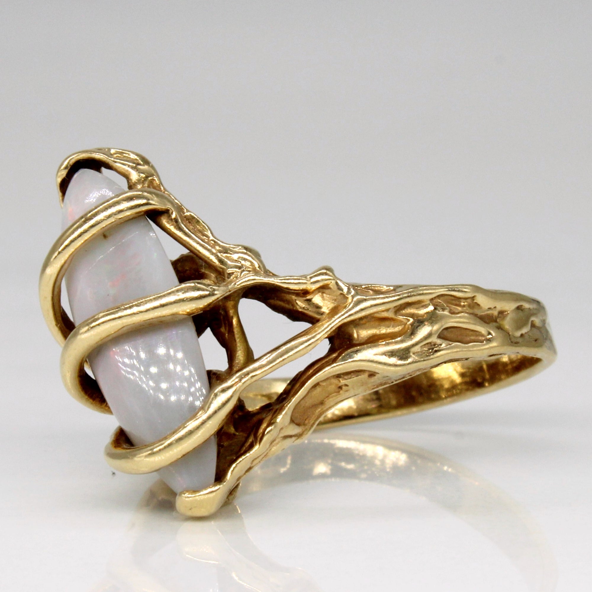 Wire Wrapped Opal Cocktail Ring | 2.10ct | SZ 7 |