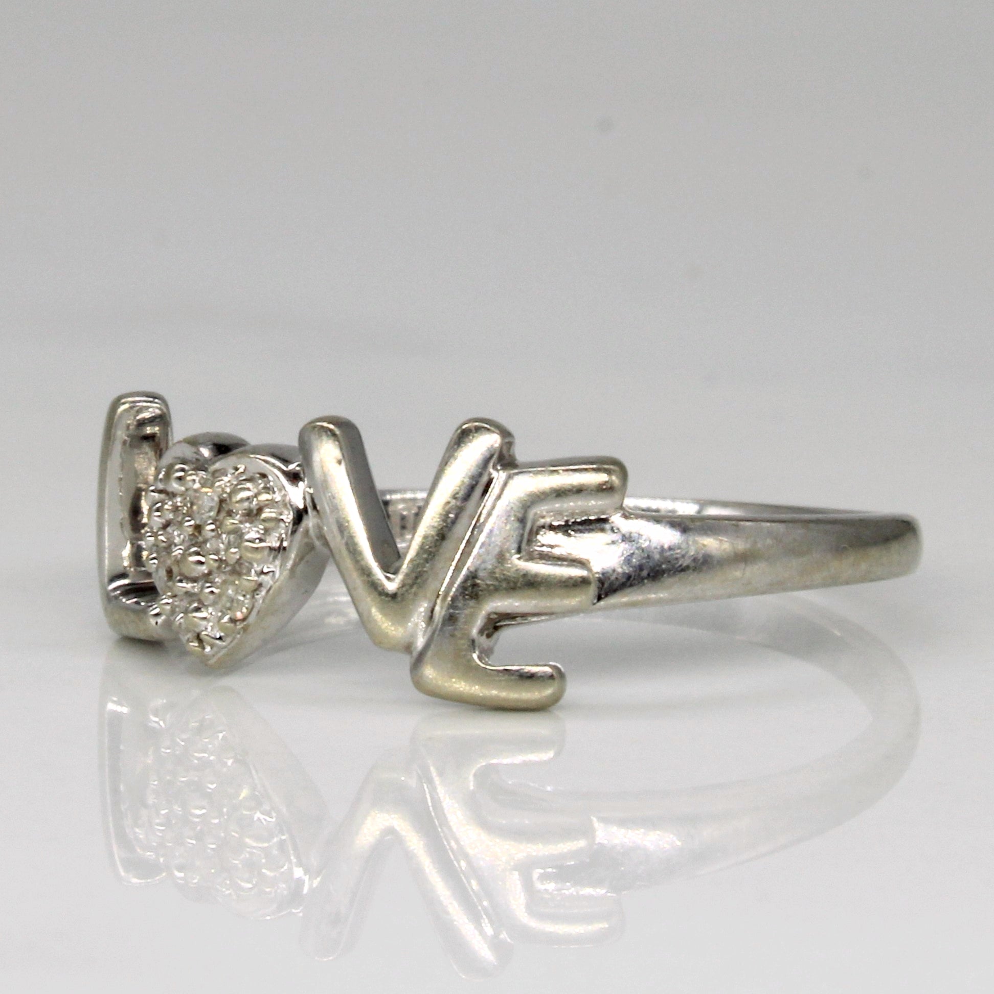 Diamond 'Love' Ring | 0.02ctw | SZ 8 |