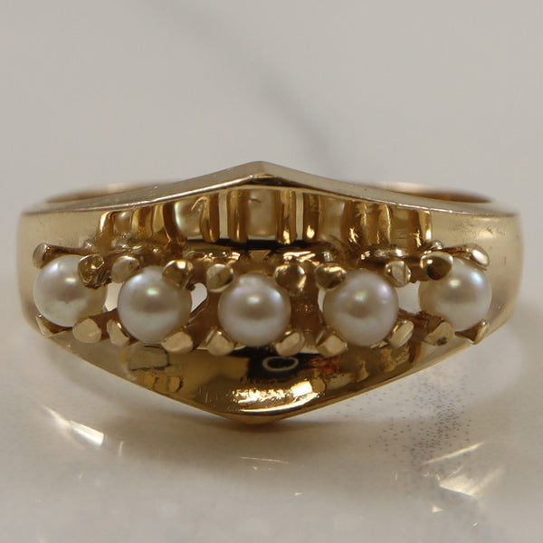 Five Stone Pearl Ring | 0.75ctw | SZ 7.5 |