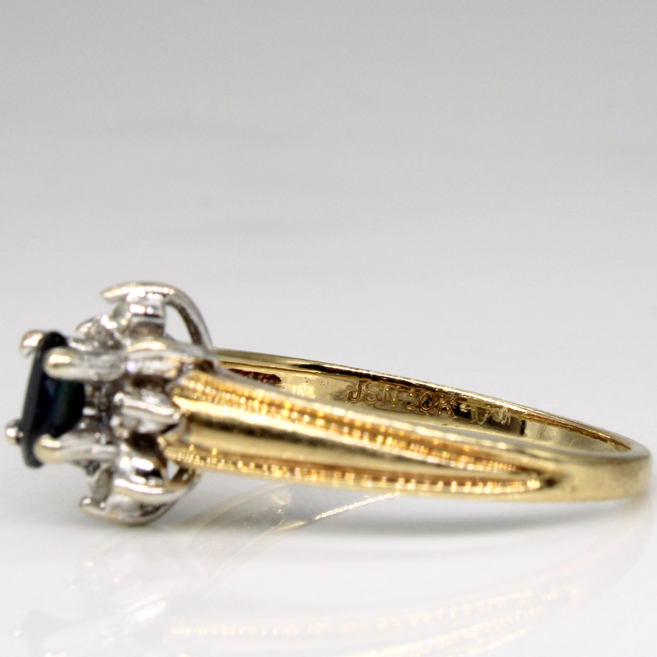 Petite Sapphire & Diamond Halo Ring | 0.21ct, 0.04ctw | SZ 6.25 |