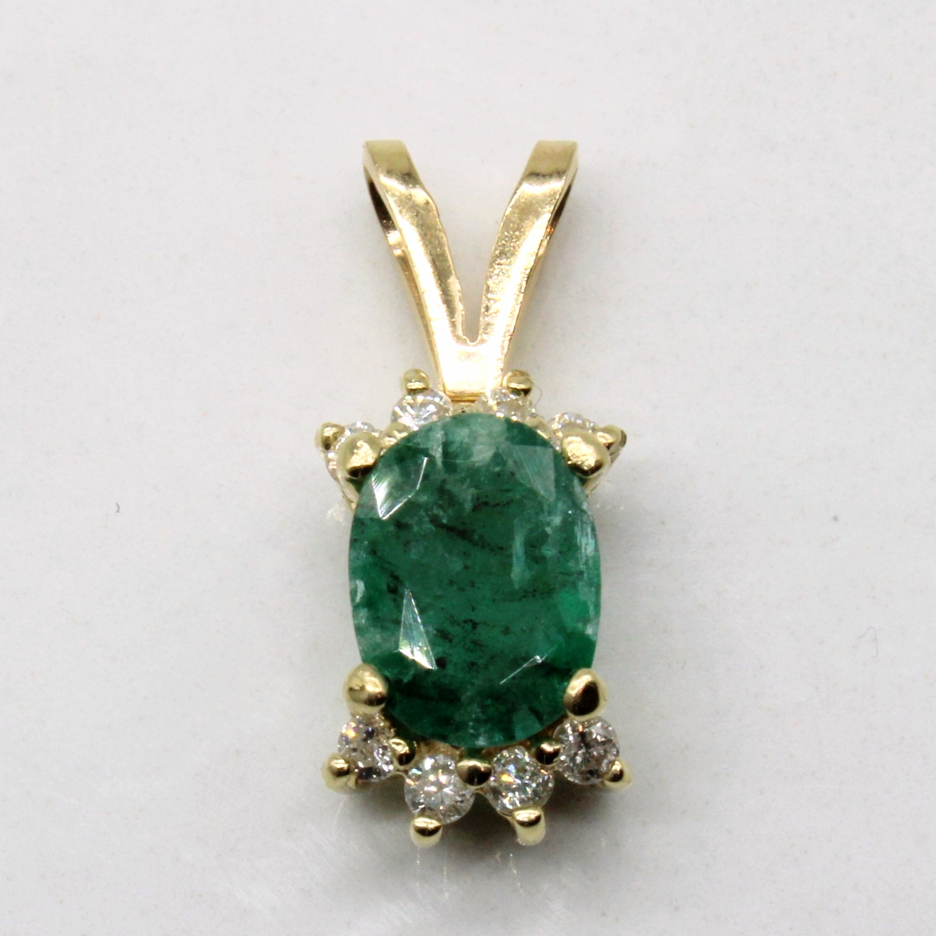 Zambian Emerald & Diamond Pendant | 1.02ct, 0.12ctw |