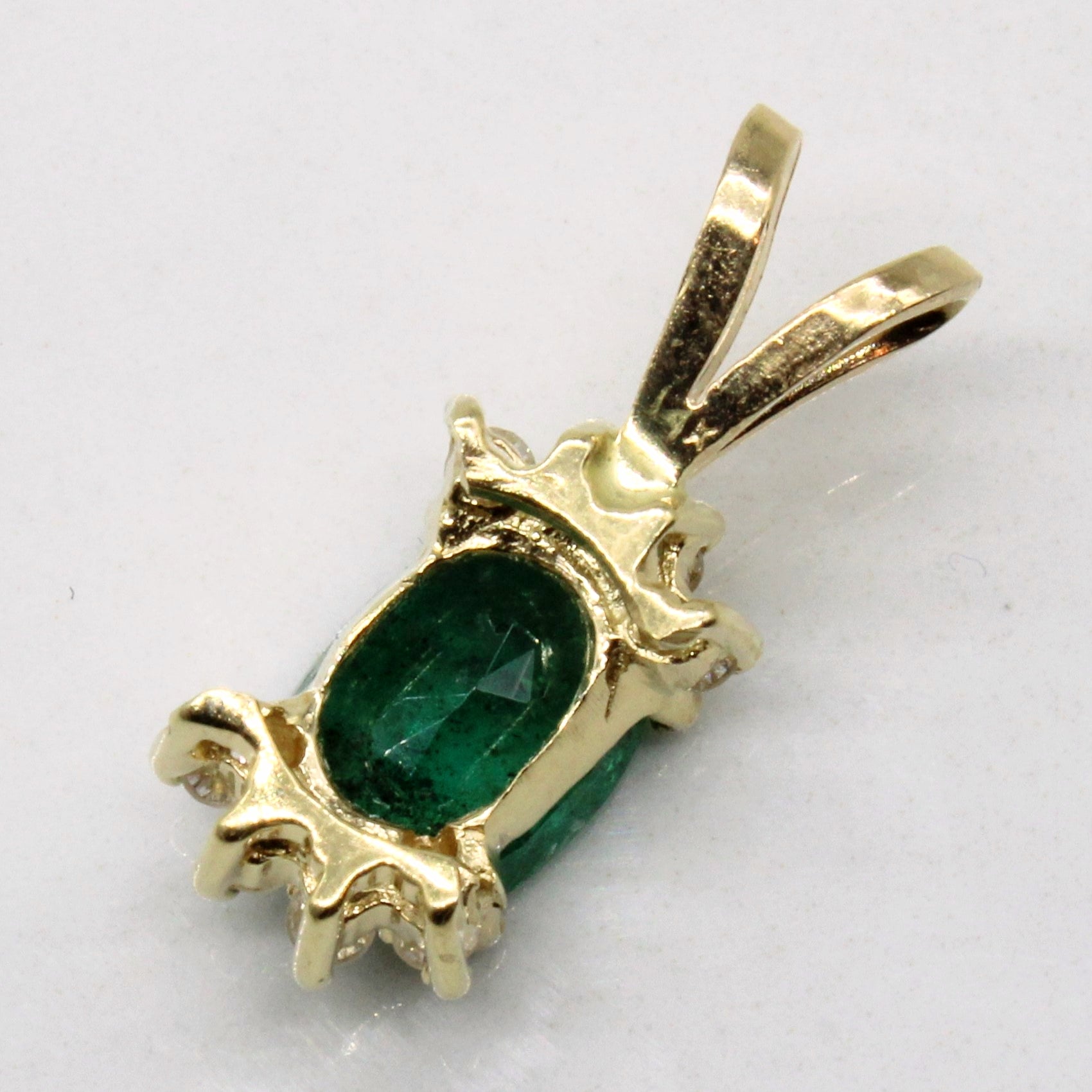 Zambian Emerald & Diamond Pendant | 1.02ct, 0.12ctw |