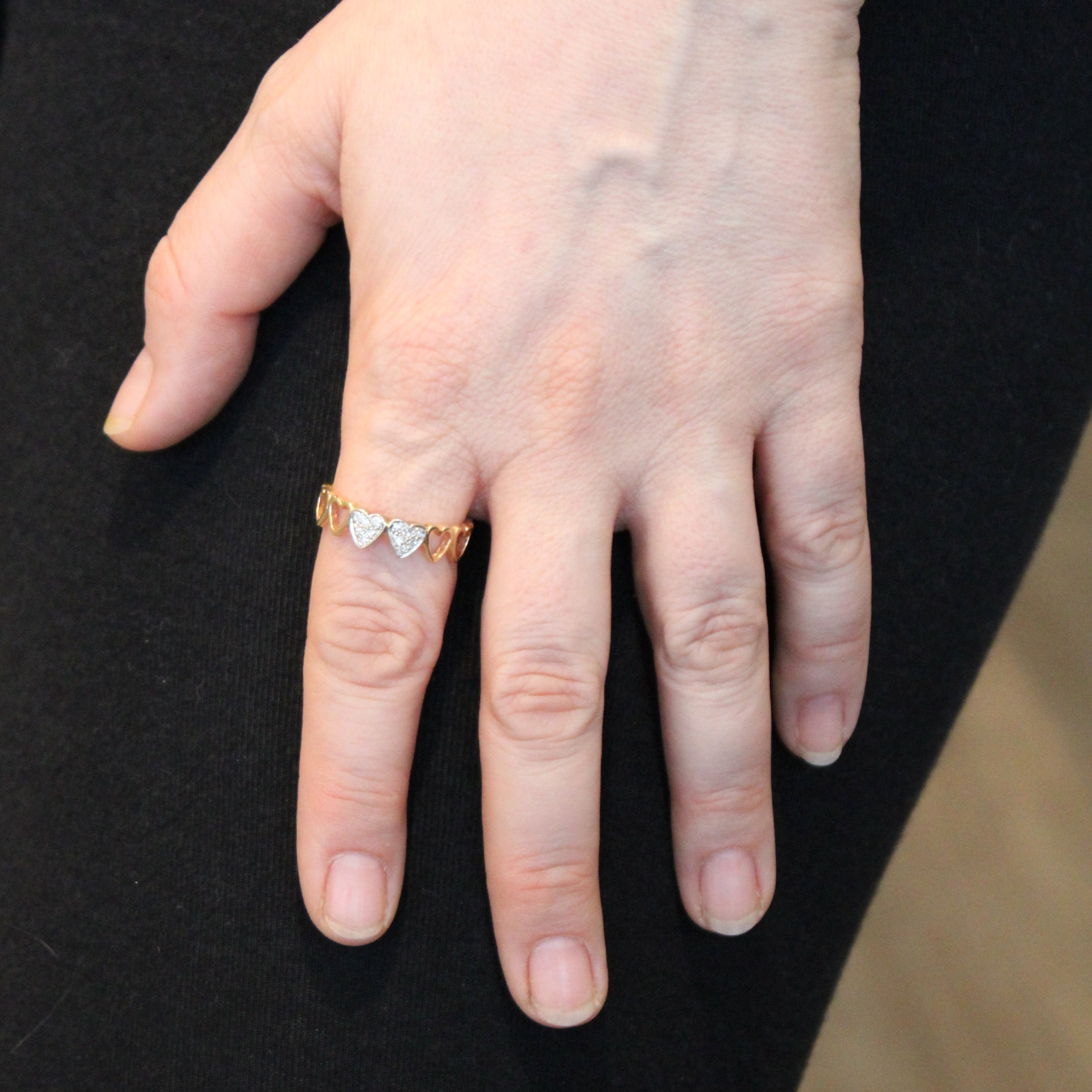 Pave Diamond Heart Ring | 0.09ctw | SZ 10.75 |