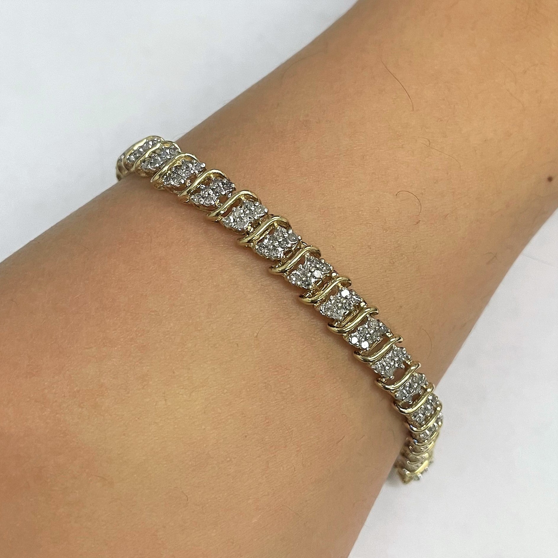 Bracelet de tennis en diamants en grappe | 2,04 ct | 7,5 po | 