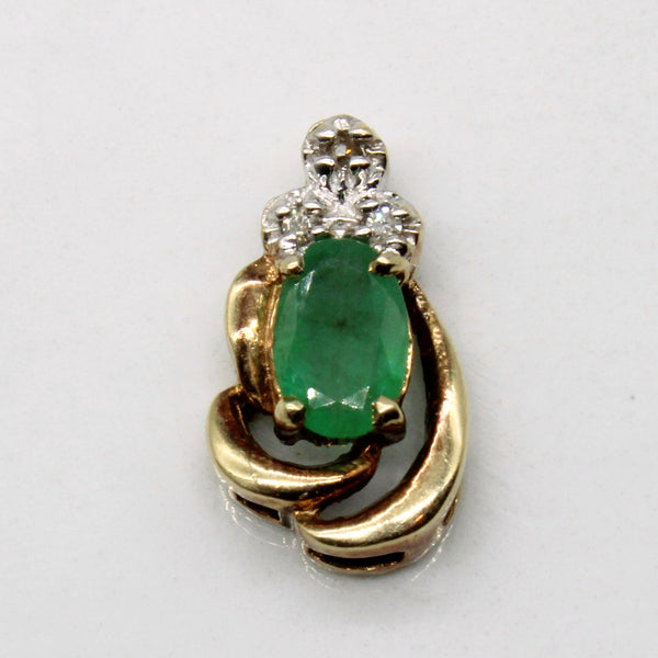 Emerald & Diamond Pendant | 0.25ct, 0.01ctw |