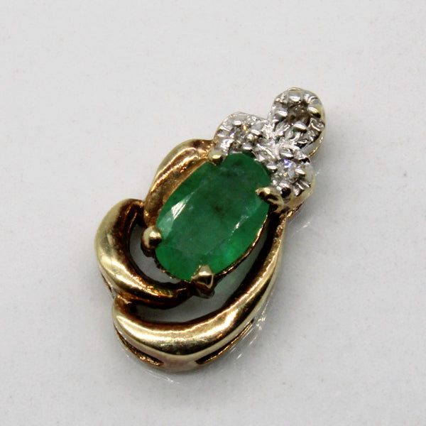 Emerald & Diamond Pendant | 0.25ct, 0.01ctw |