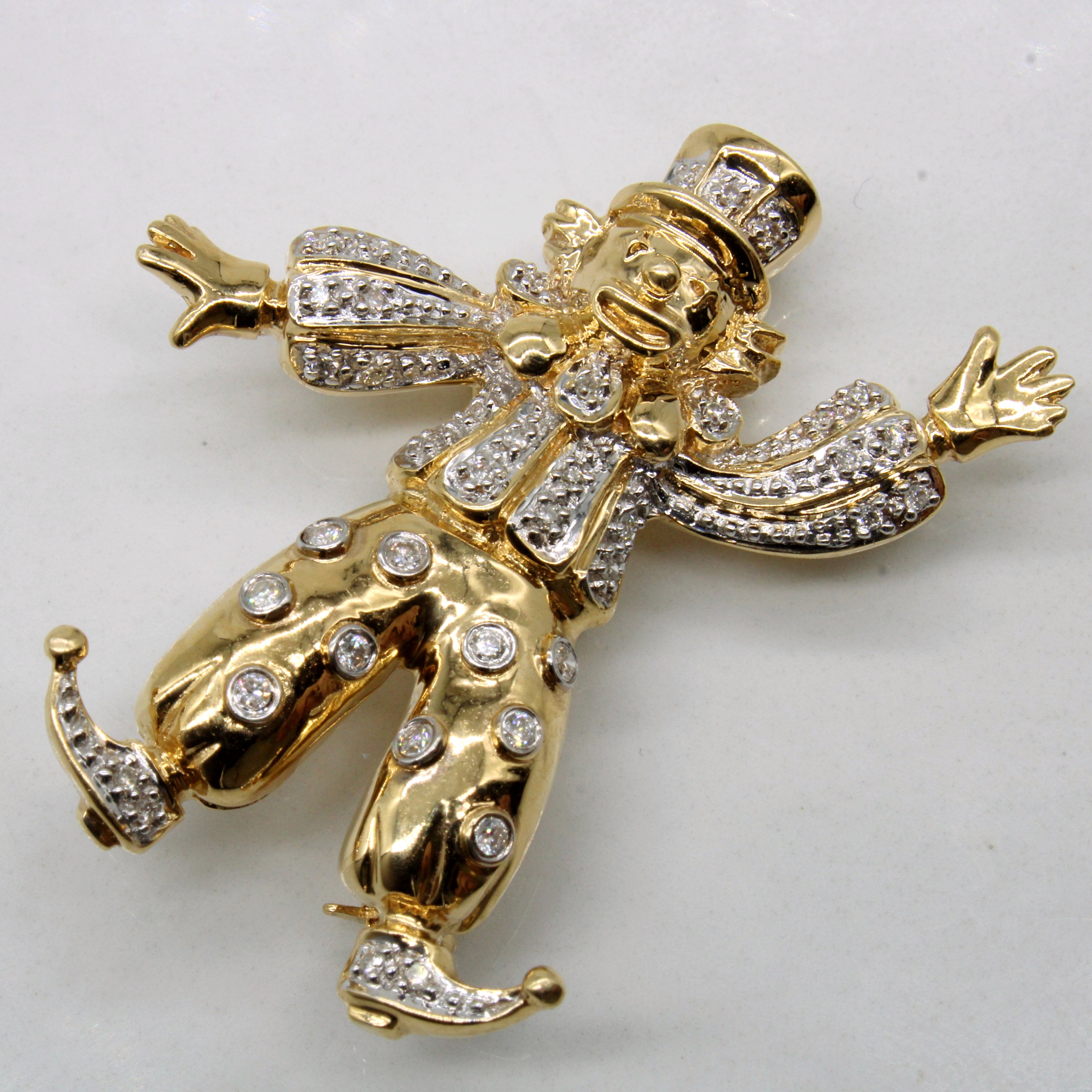 Diamond Clown Brooch | 0.13ctw |
