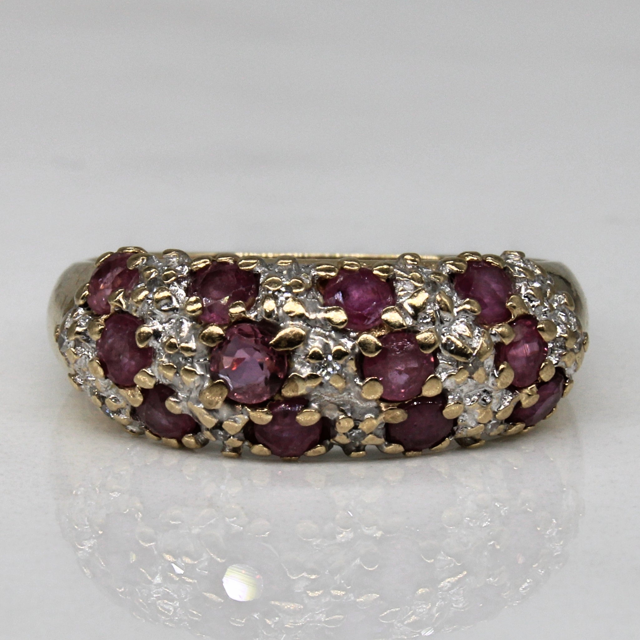 Ruby & Diamond Cocktail Ring | 0.75ctw, 0.05ctw | SZ 7.75 |