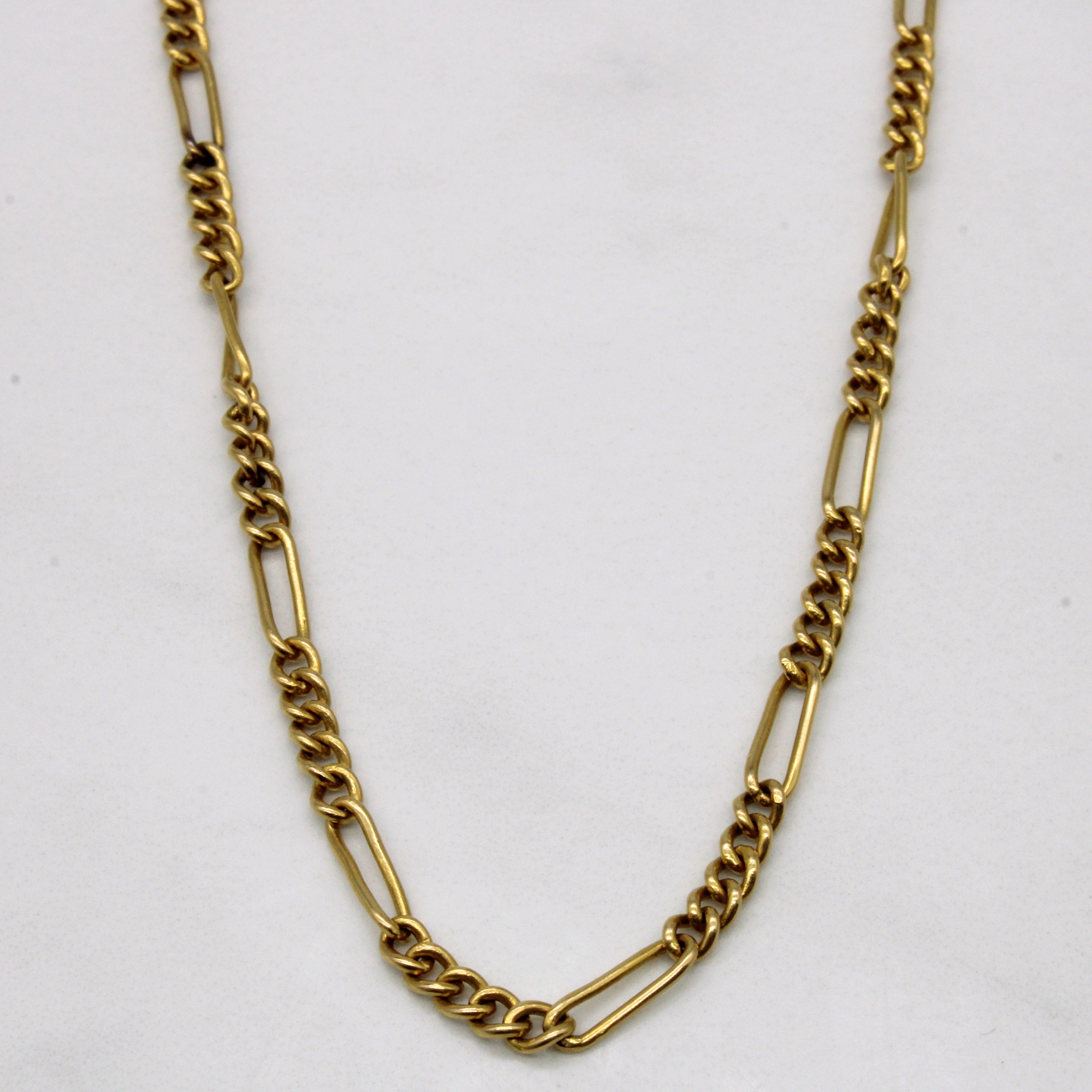 18k Yellow Gold Figaro Chain | 28" |