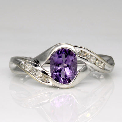 Amethyst & Diamond Bypass Ring | 0.70ct, 0.10ctw | SZ 6.5 |