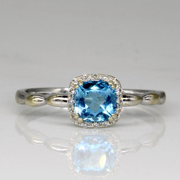 Blue Topaz & Diamond Ring | 0.48ct, 0.04ctw | SZ 6.25 |