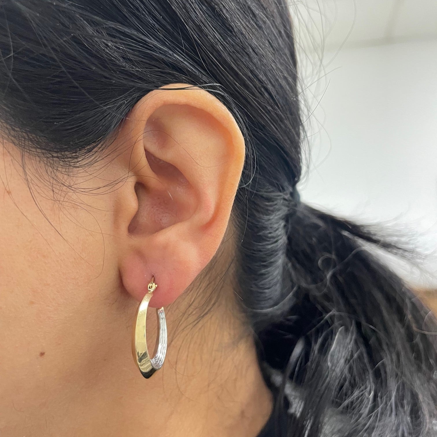 Two Tone Gold Hoops |