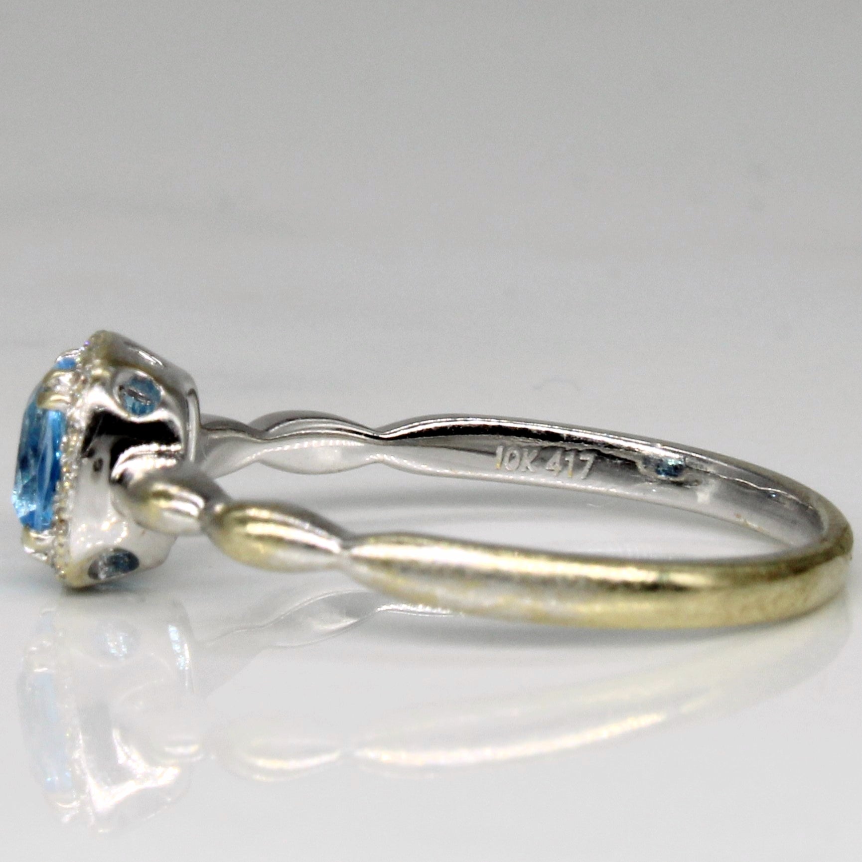 Blue Topaz & Diamond Ring | 0.48ct, 0.04ctw | SZ 6.25 |