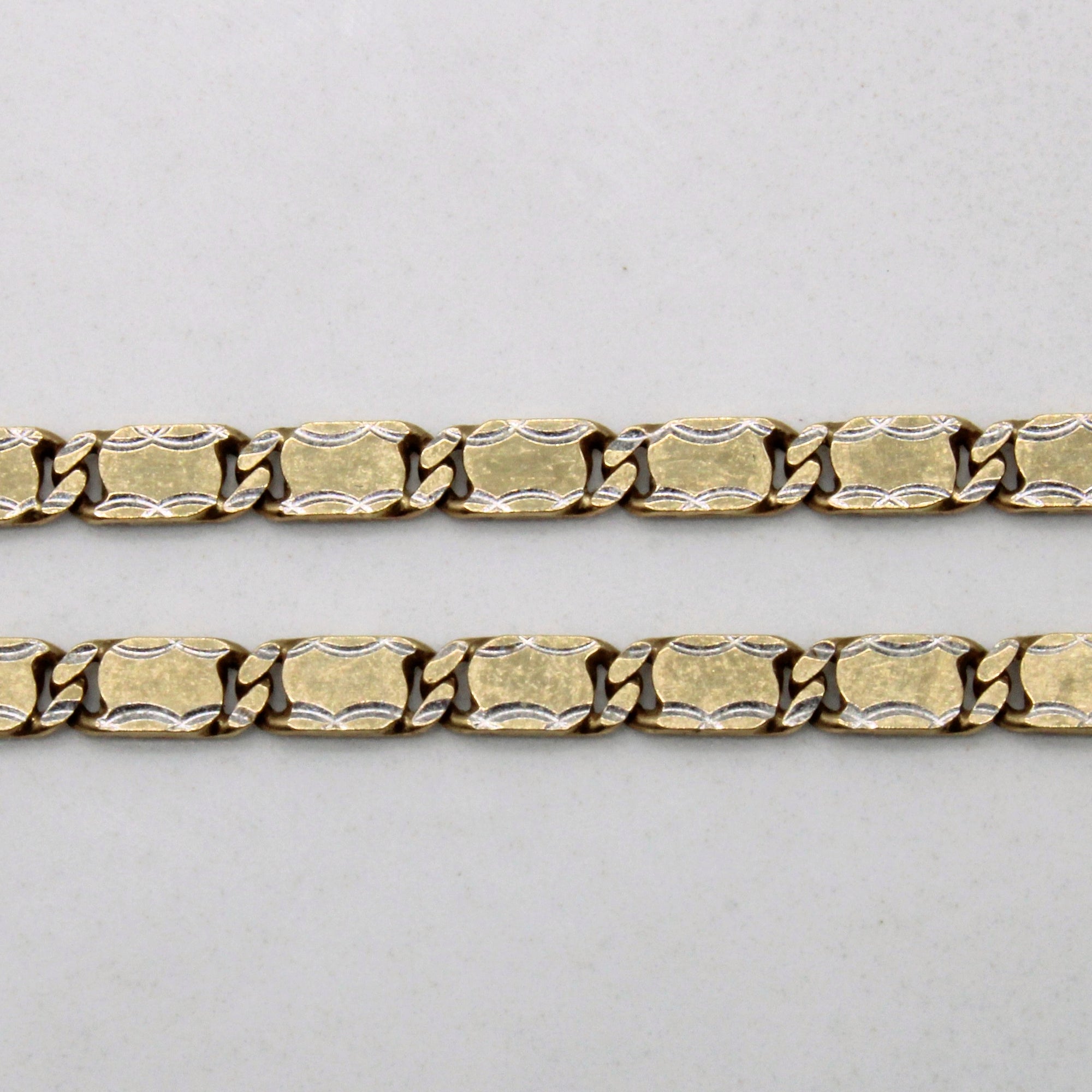 10k Yellow Gold Bar Link Chain | 22