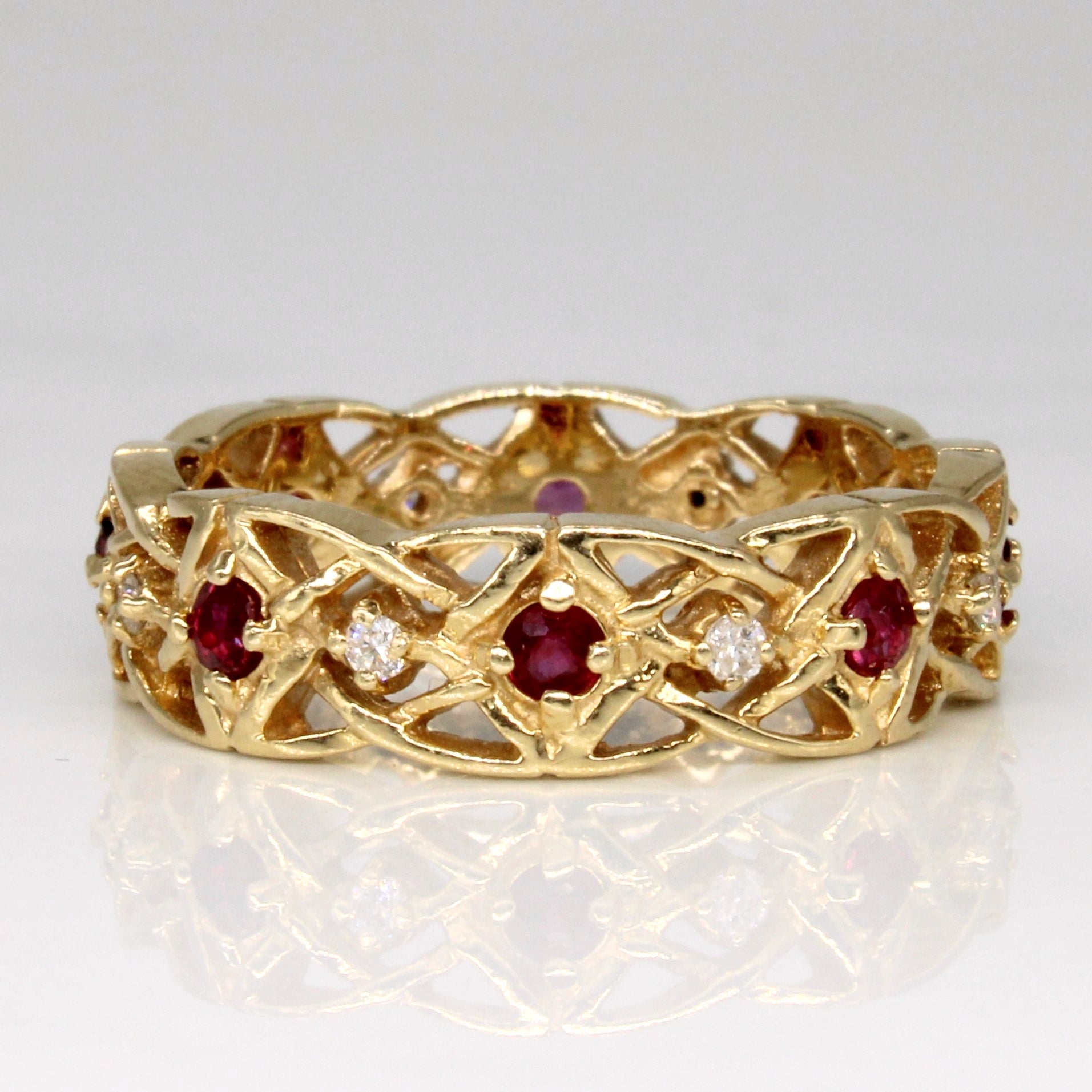 'Givenchy' Ruby & Diamond Ring | 0.48ctw, 0.08ctw | SZ 8 |
