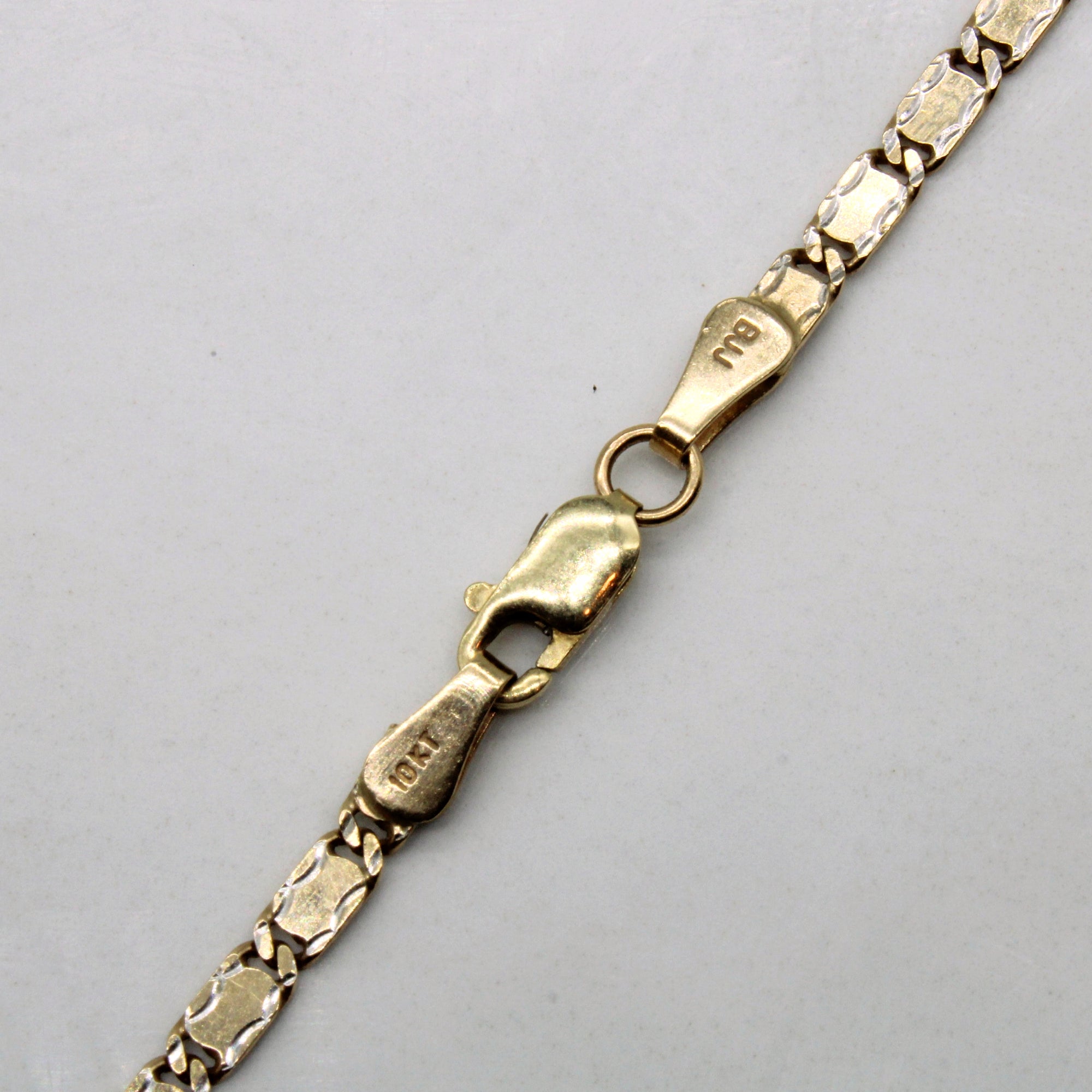 10k Yellow Gold Bar Link Chain | 22