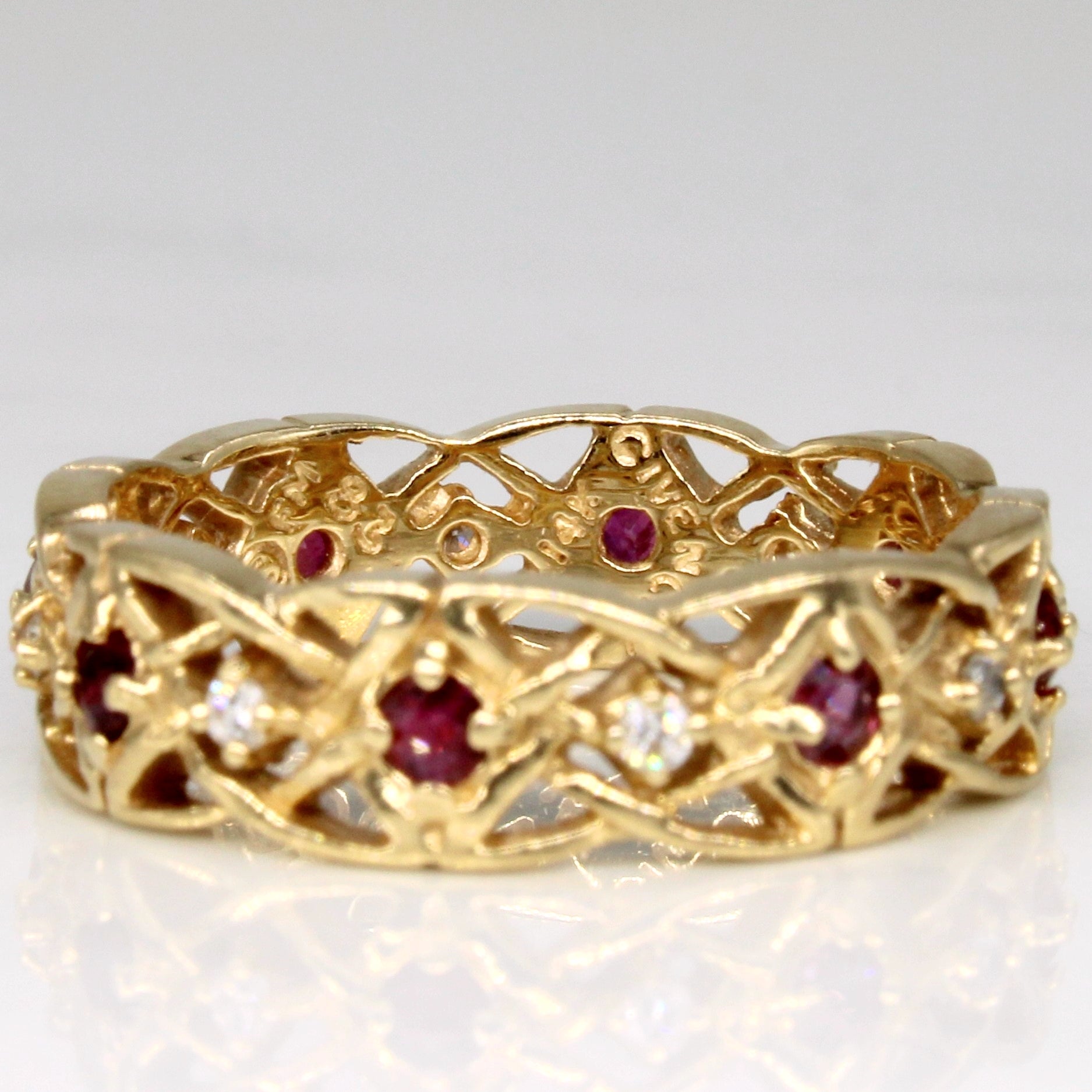 'Givenchy' Ruby & Diamond Ring | 0.48ctw, 0.08ctw | SZ 8 |