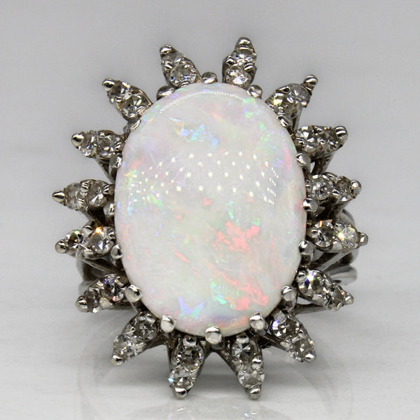 Opal & Diamond Cocktail Ring | 5.25ct, 0.50ctw | SZ 6.25 |