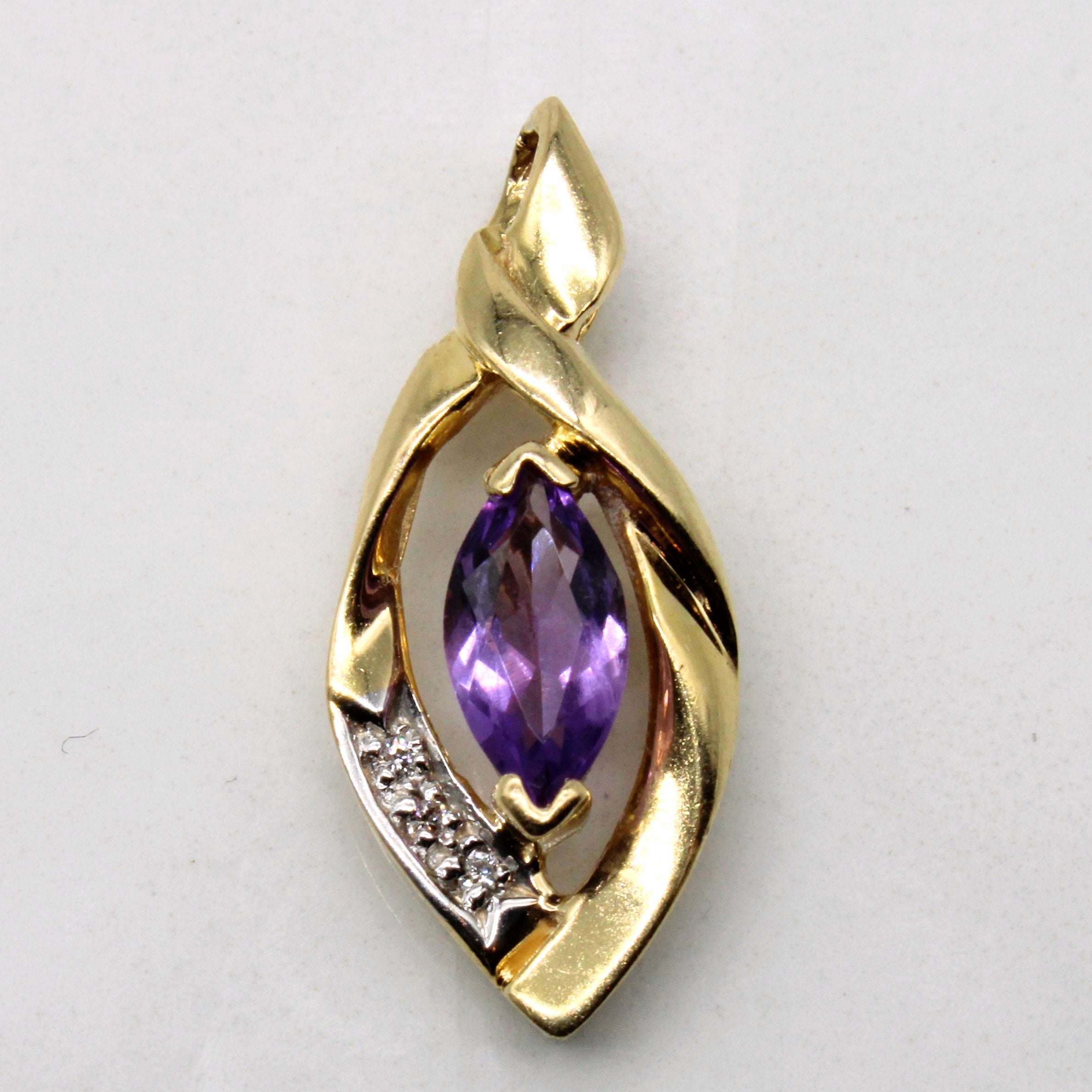 Amethyst & Diamond Pendant | 0.42ct, 0.02ctw |