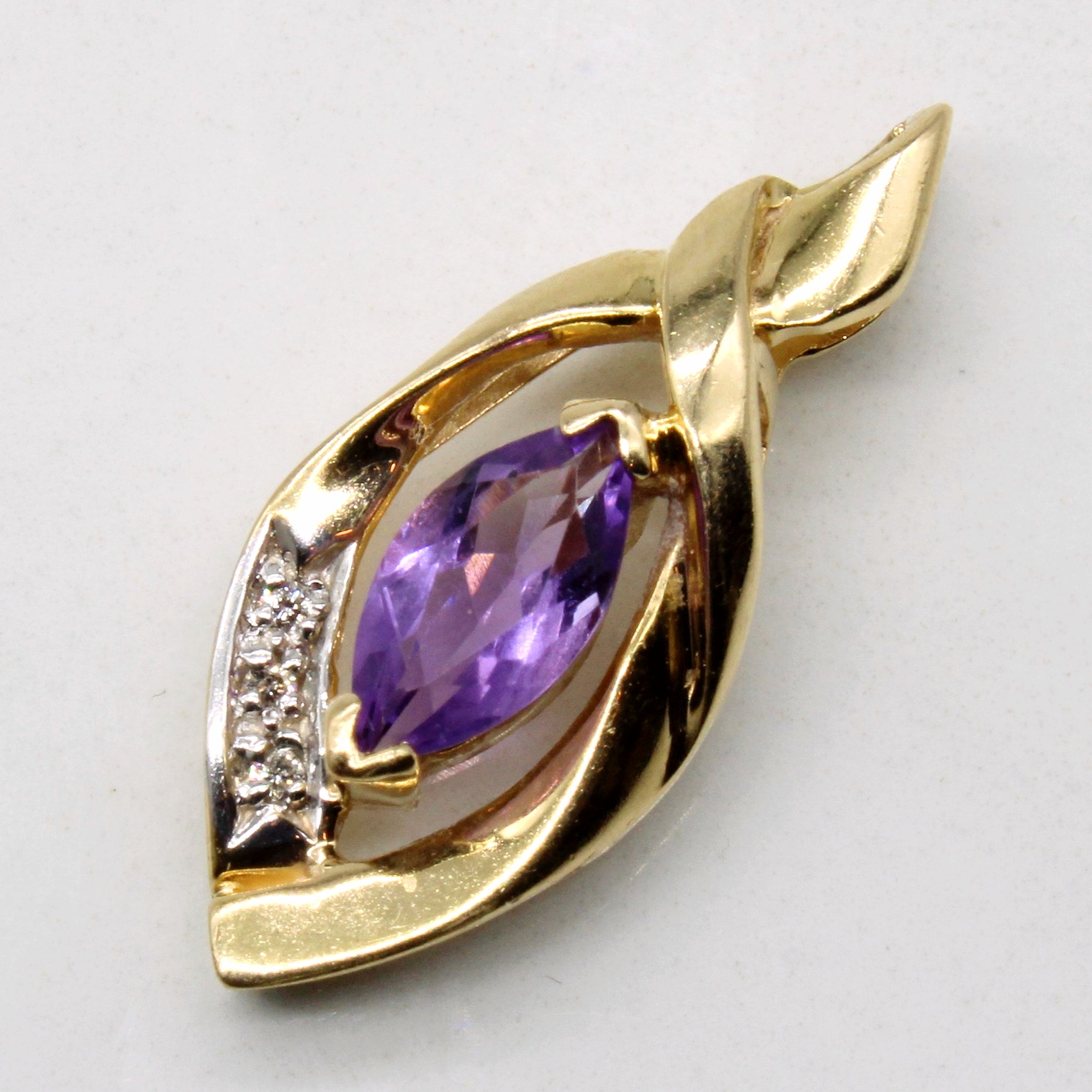 Amethyst & Diamond Pendant | 0.42ct, 0.02ctw |