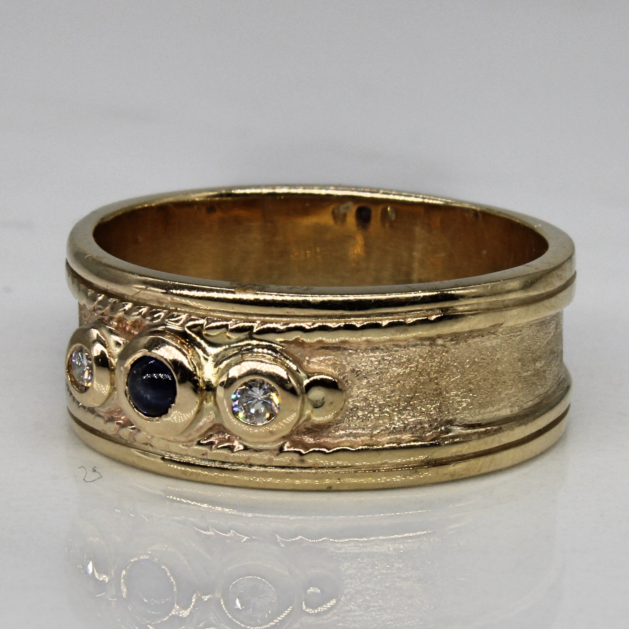 Sapphire Cabochon & Diamond Band | 0.10ct, 0.08ctw | SZ 11.25 |