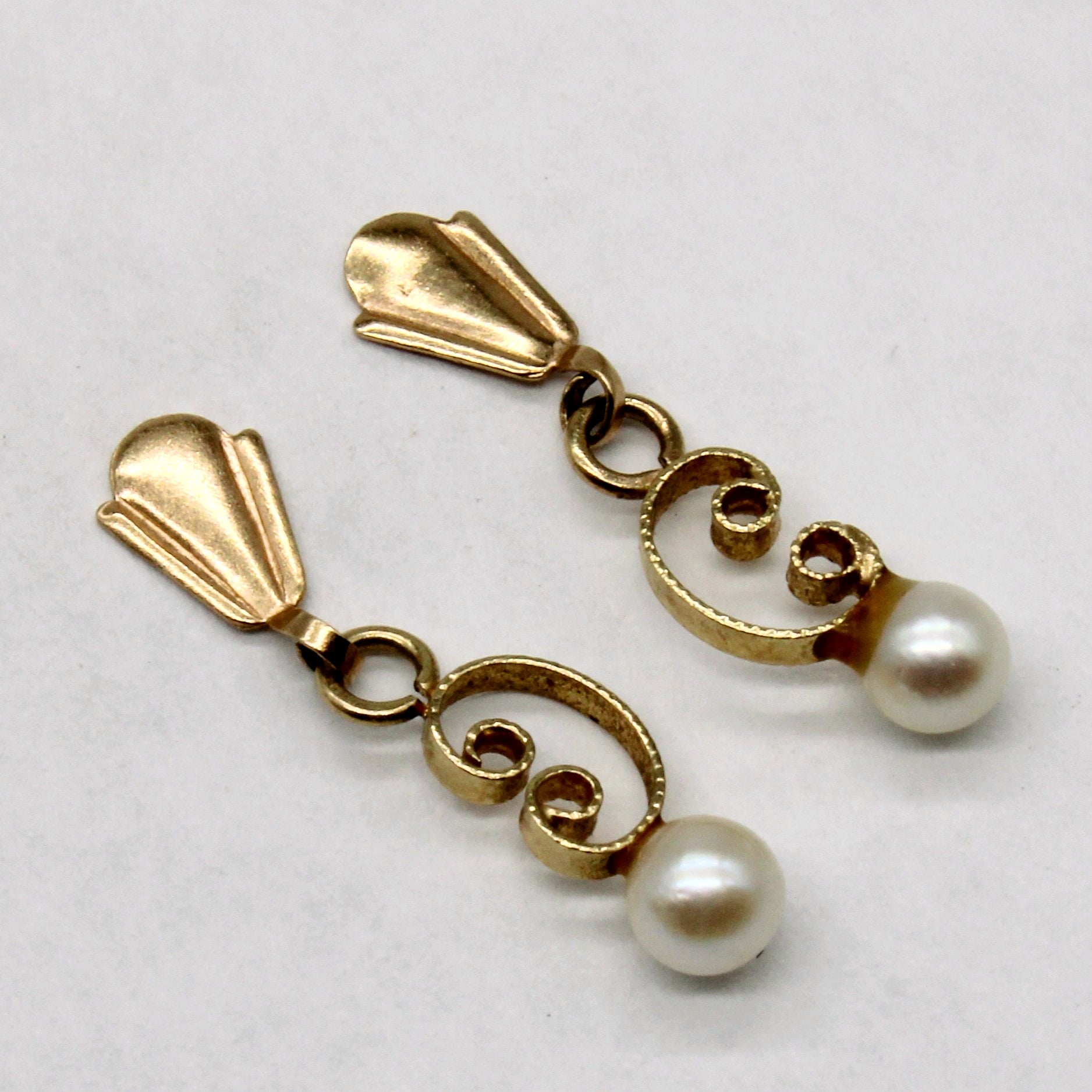 Ornate Pearl Drop Earrings |