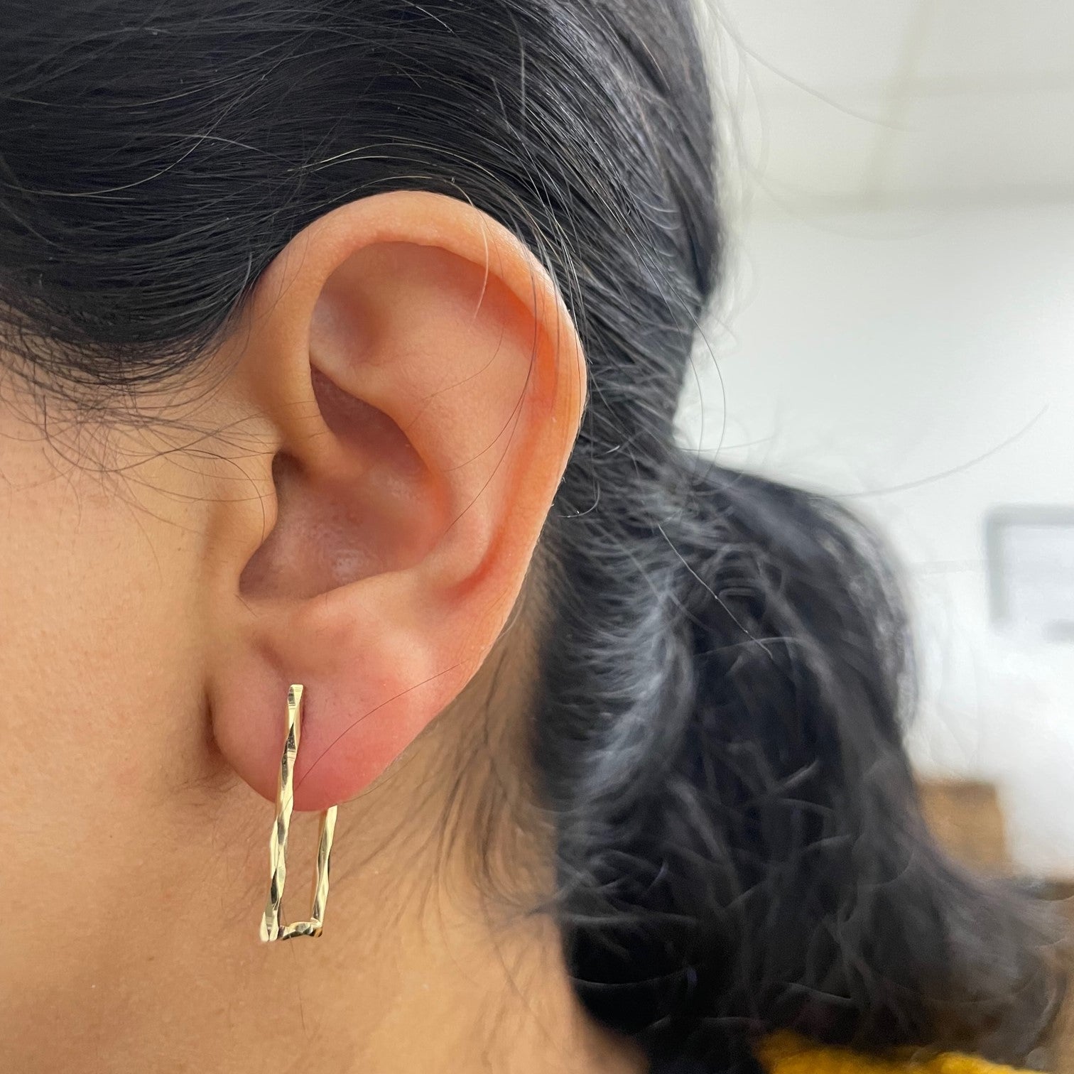 Twisted Bar Hoop Earrings |