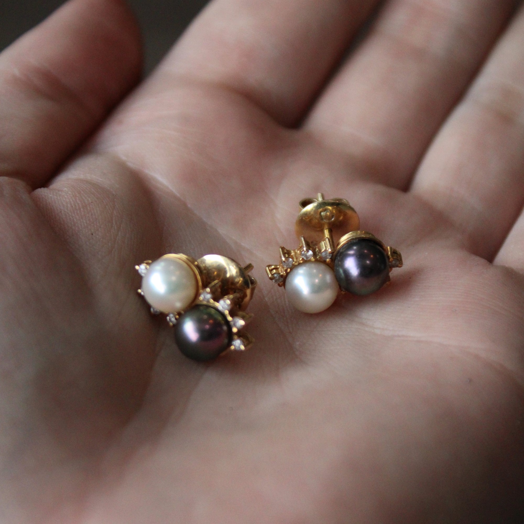 Pearl & Diamond Earrings | 0.16ctw |
