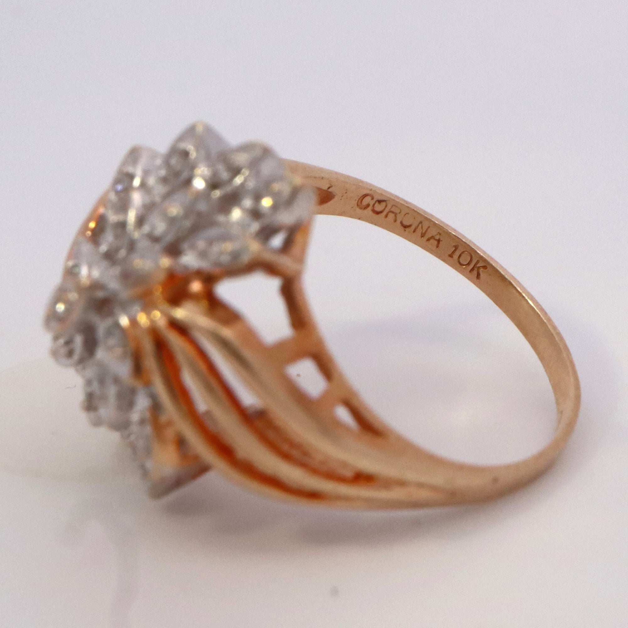 Bypass Floral Diamond Ring | 0.17ctw | SZ 6.75 |