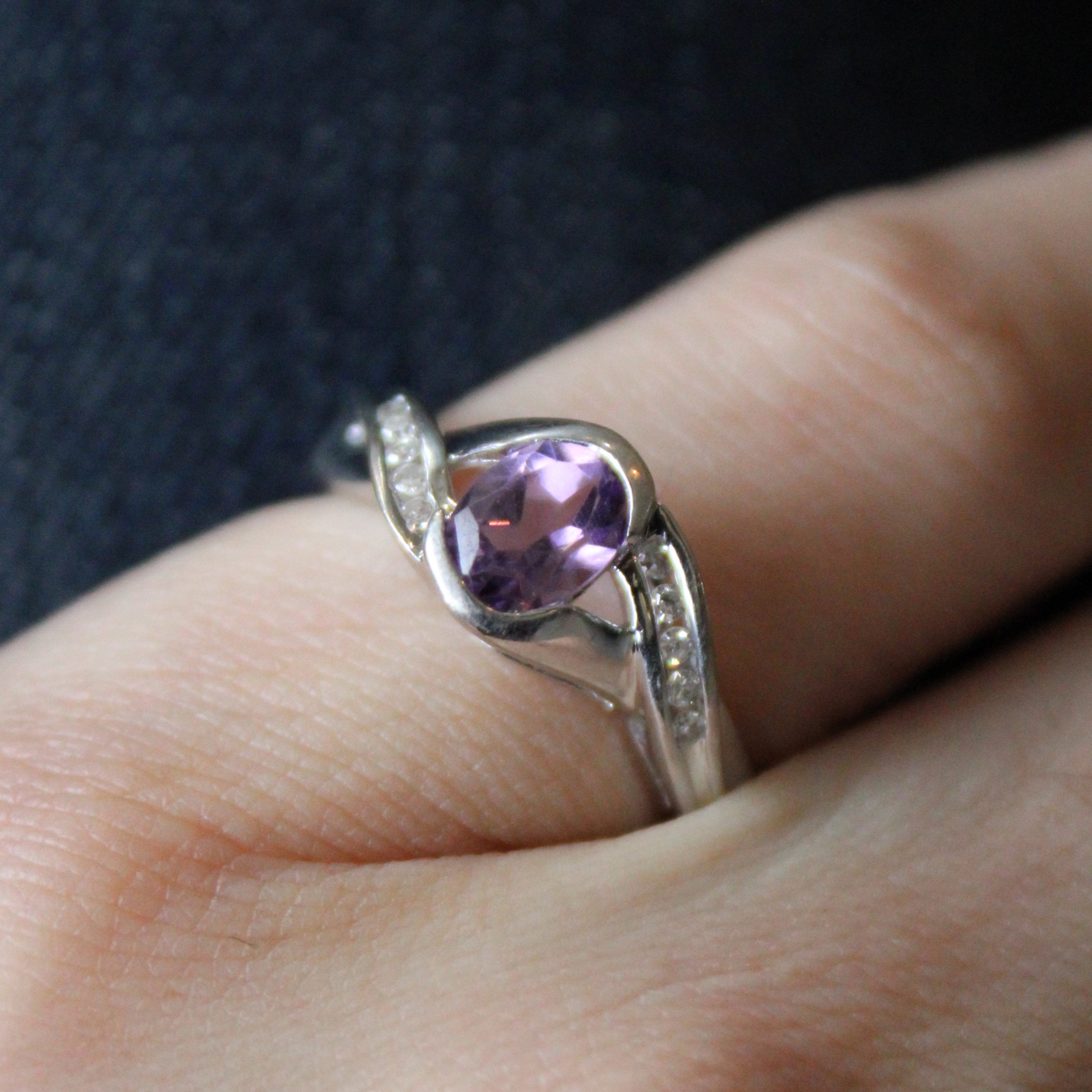 Amethyst & Diamond Bypass Ring | 0.70ct, 0.10ctw | SZ 6.5 |