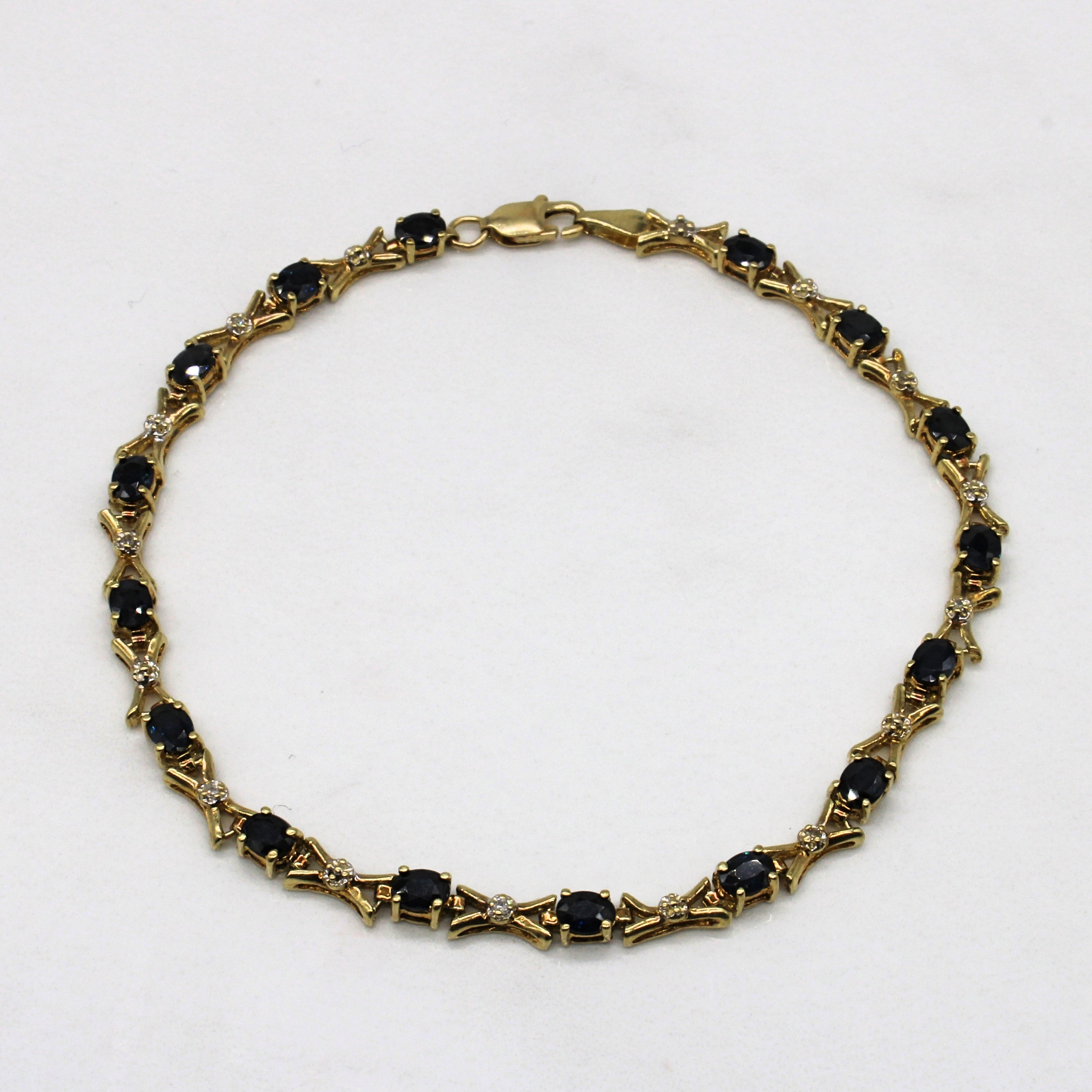 Sapphire & Diamond Gemstone Bracelet | 2.40ctw, 0.04ctw | 7.5" |