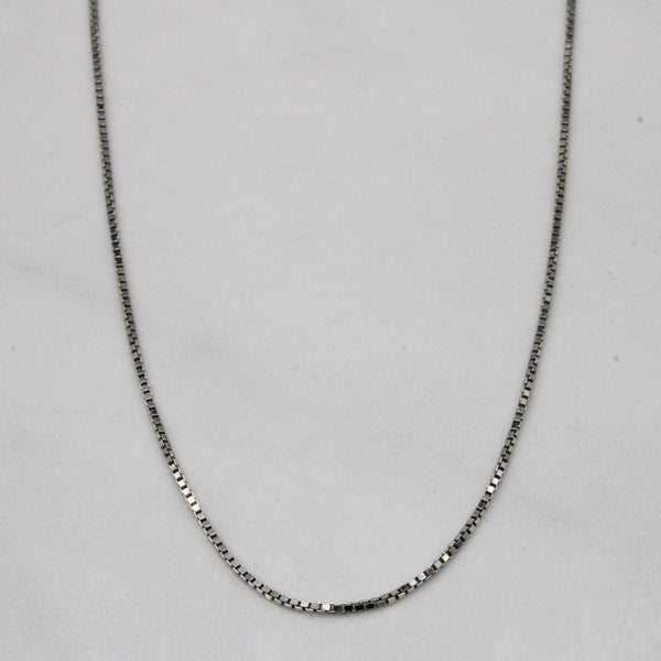 14k White Gold Box Link Chain | 16