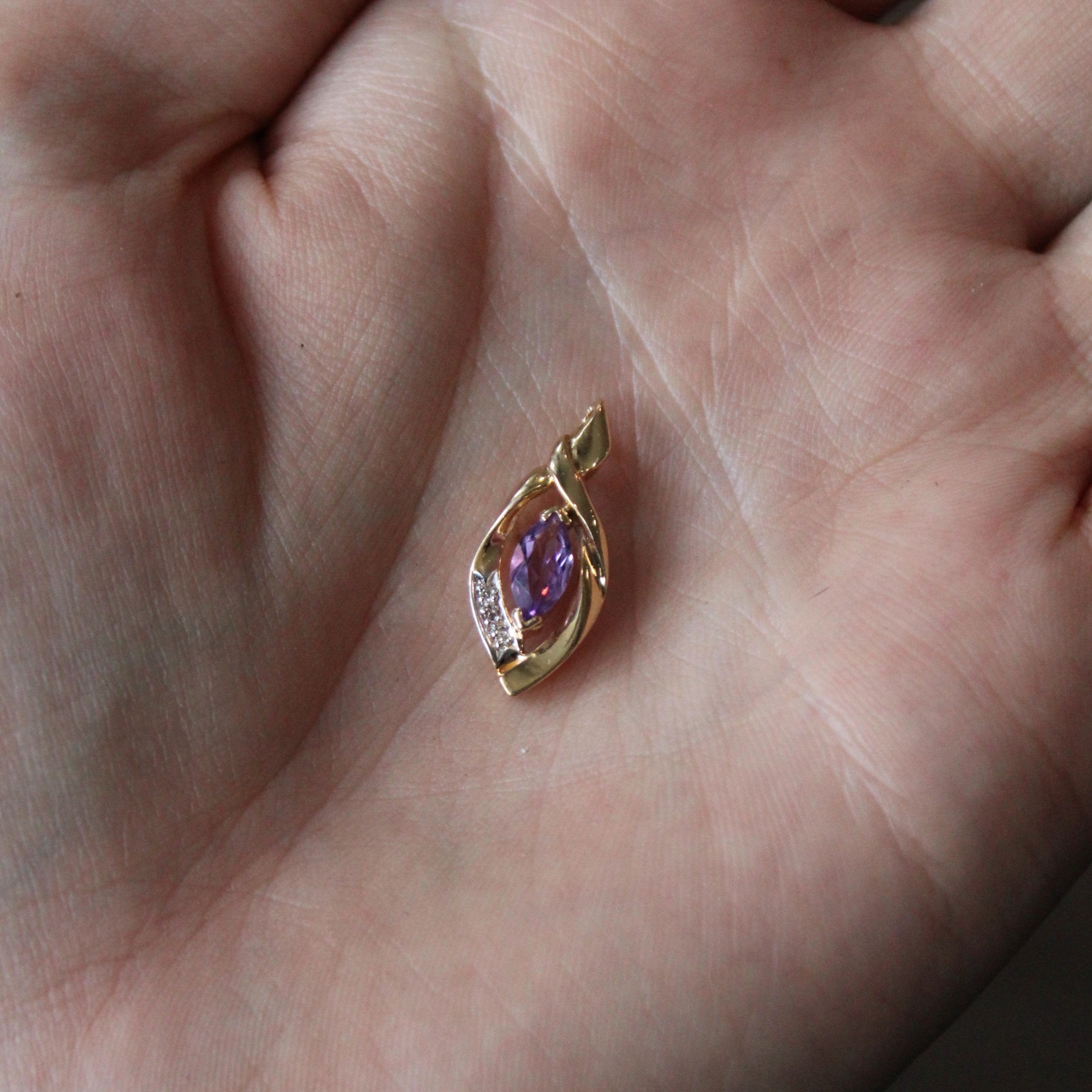 Amethyst & Diamond Pendant | 0.42ct, 0.02ctw |