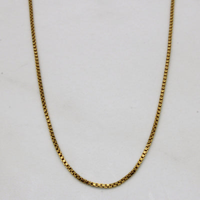 18k Yellow Gold Box Link Chain | 23