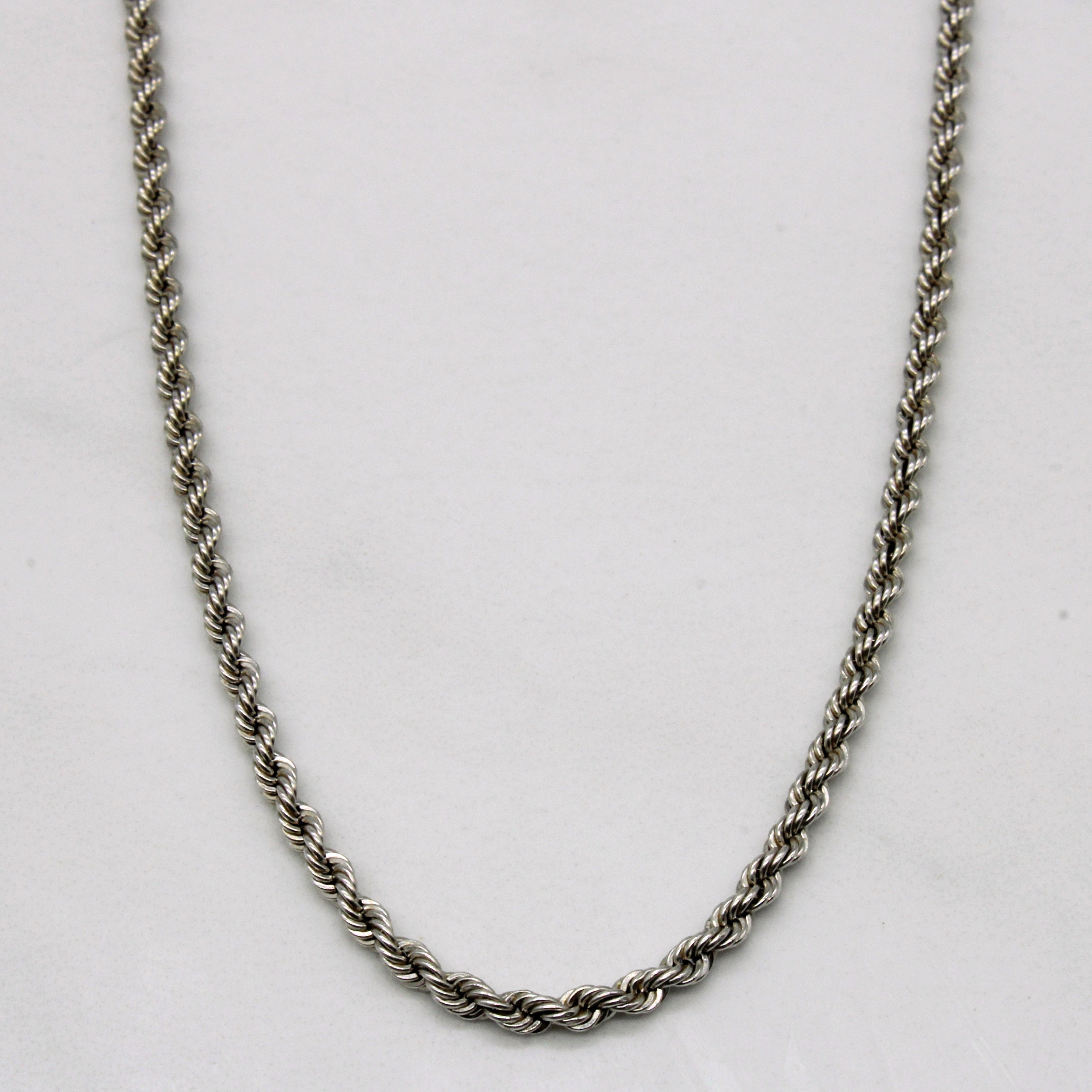 18k White Gold Rope Chain | 15" |