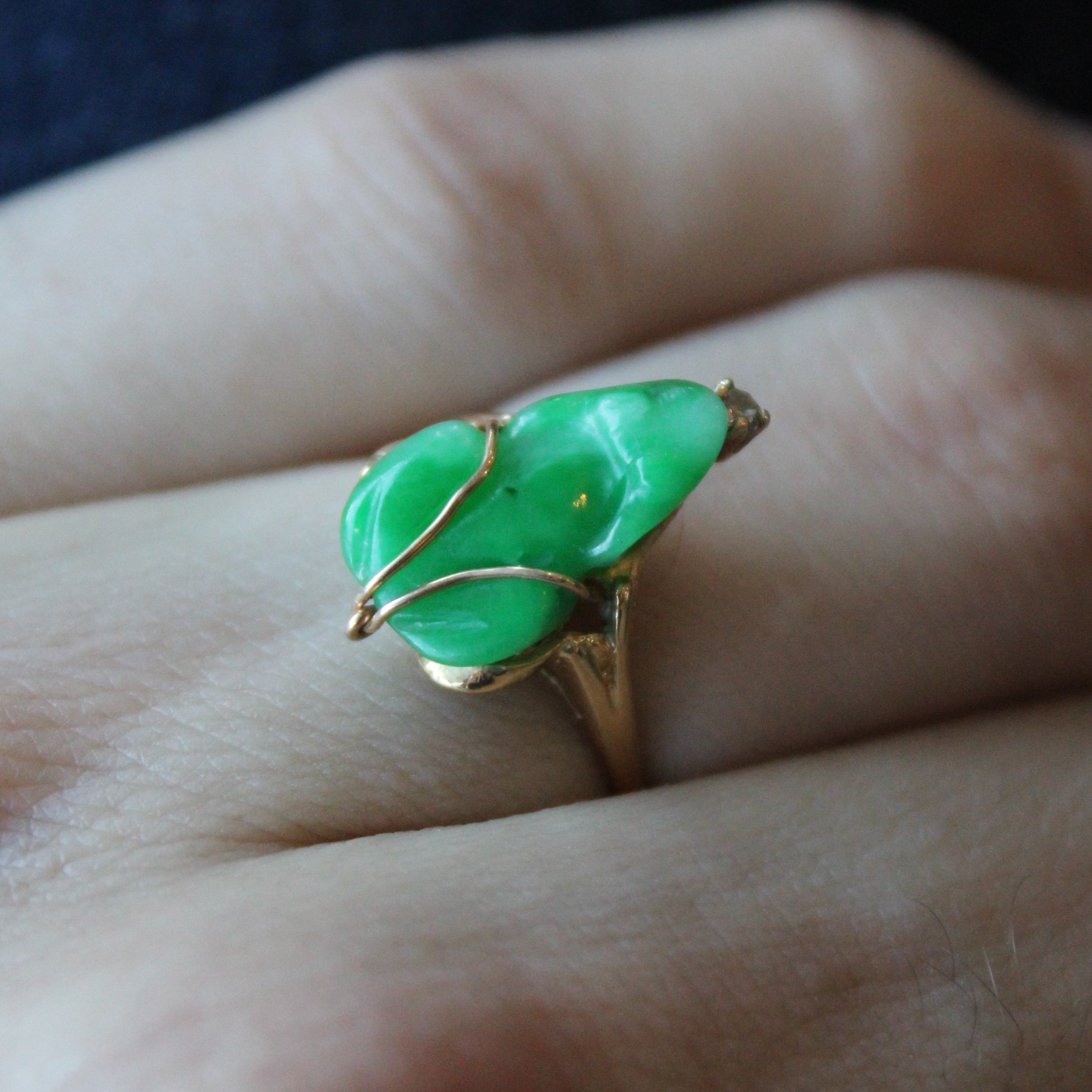 Jadeite Nugget & Diamond Ring | 2.00ct, 0.02ct | SZ 7 |