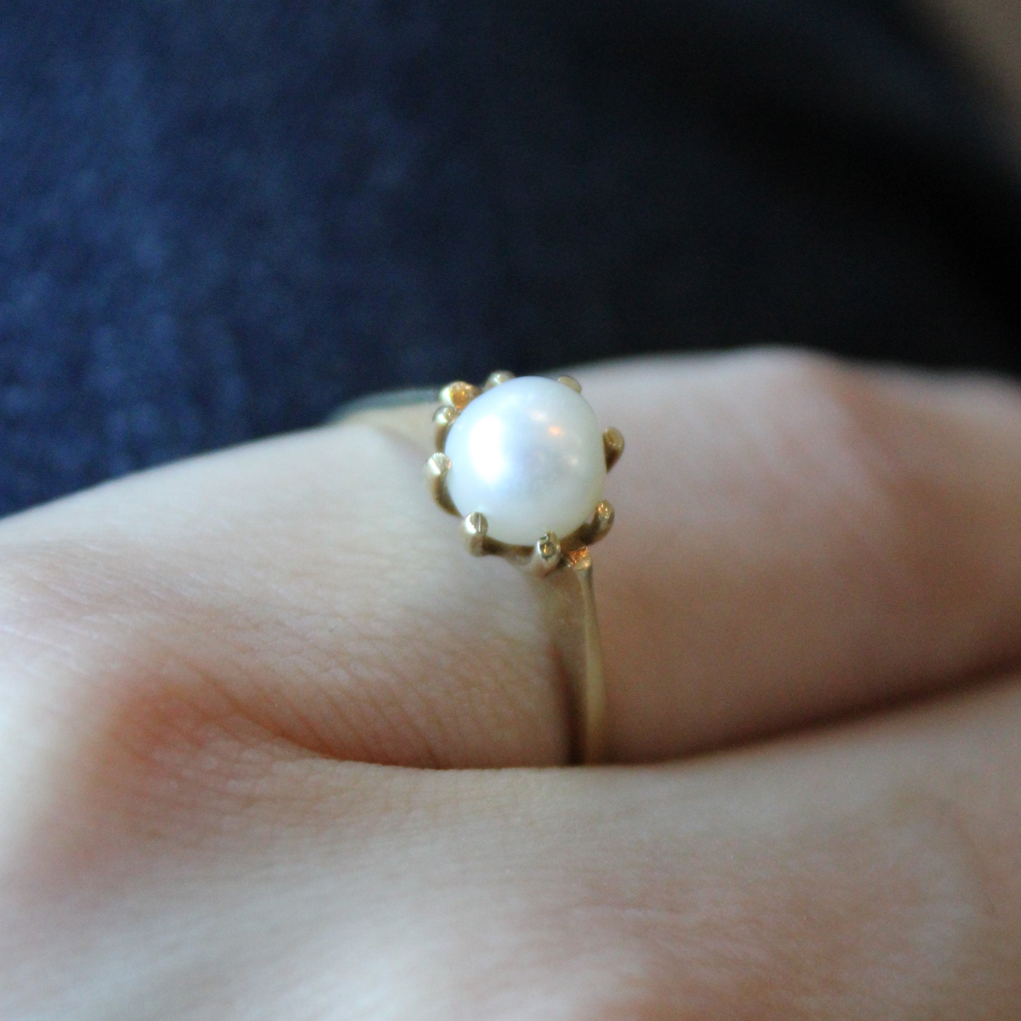 Pearl Solitaire Ring | SZ 7 |