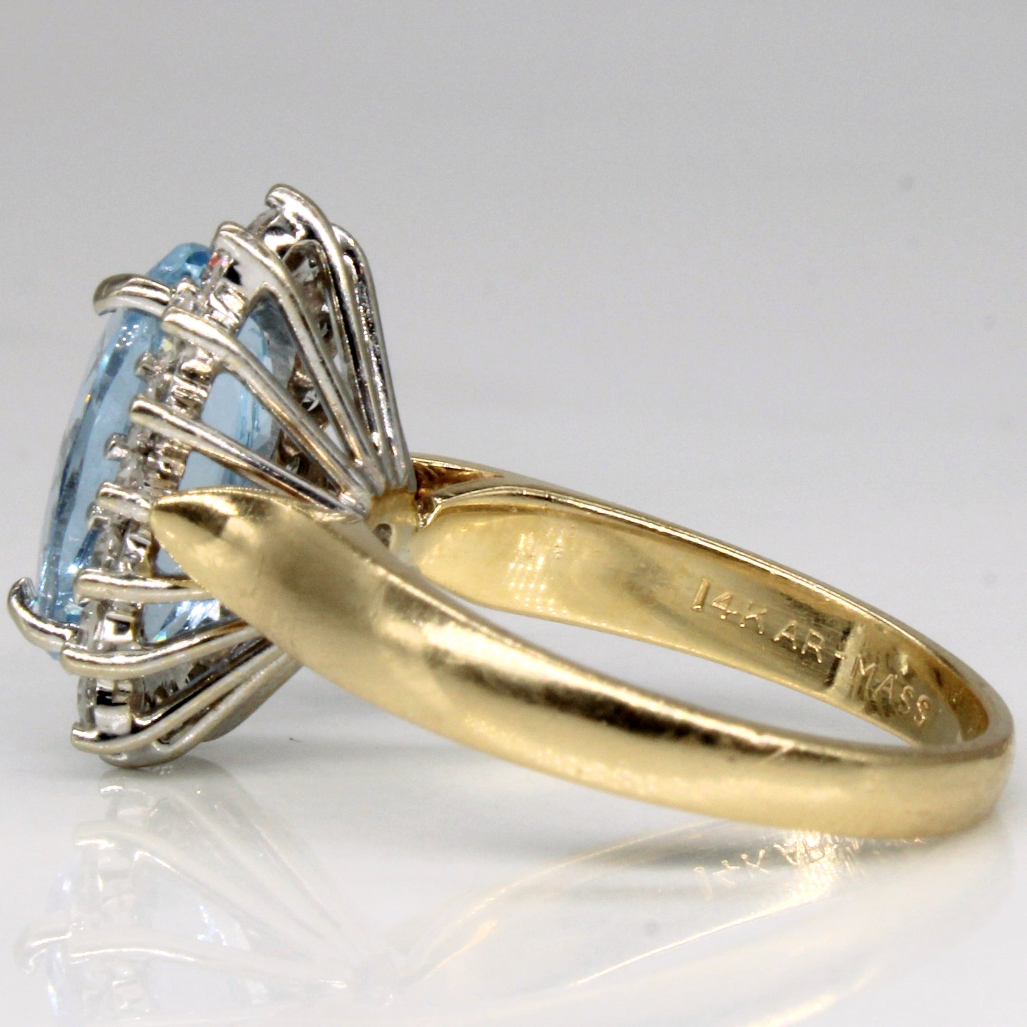 Aquamarine & Diamond Cocktail Ring | 2.00ct, 0.48ctw | SZ 5.5 |