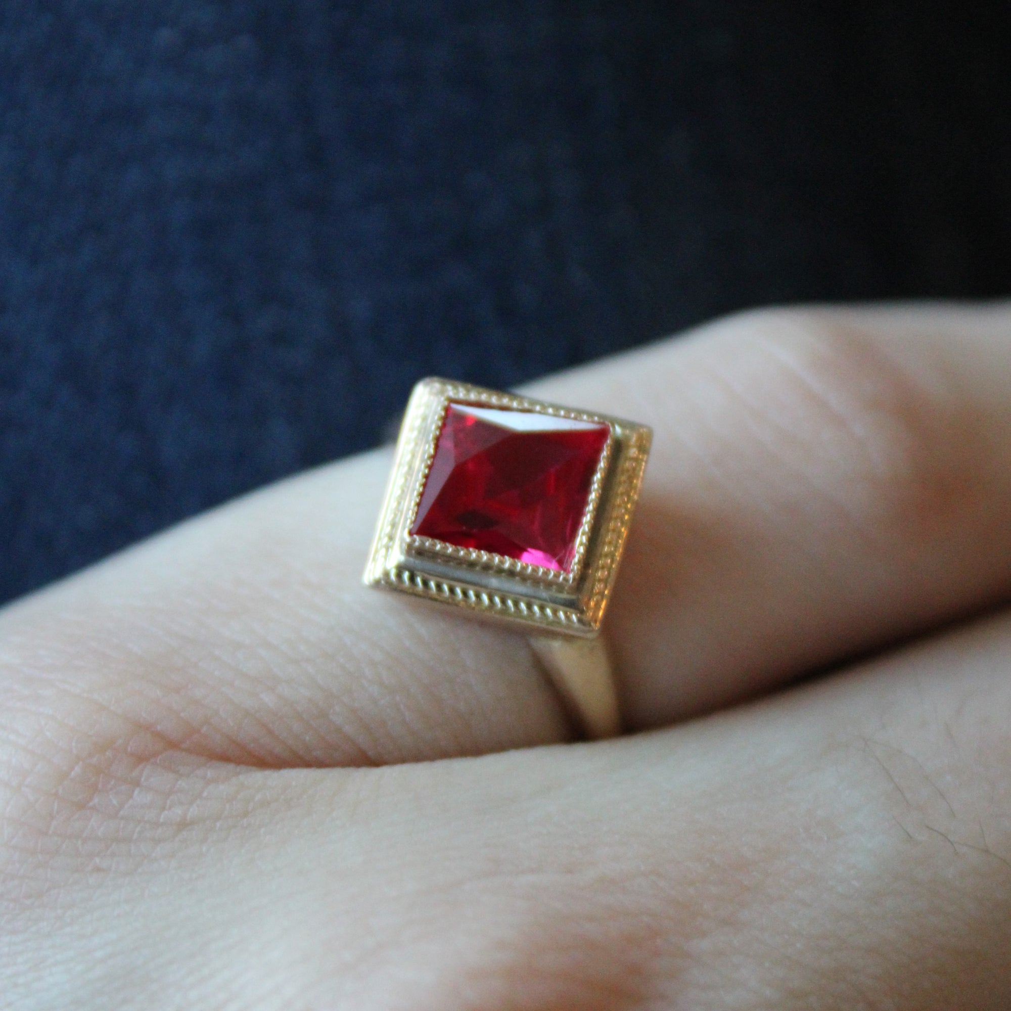 Synthetic Ruby Cocktail Ring | 1.65ct | SZ 6 |