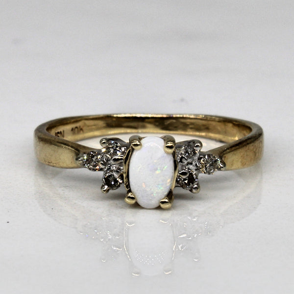 Opal & Diamond Ring | 0.12ct, 0.06ctw | SZ 4 |