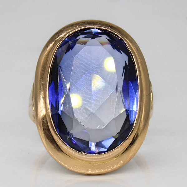 Mid Century Synthetic Sapphire Cocktail Ring | 9.25ct | SZ 6.75 |
